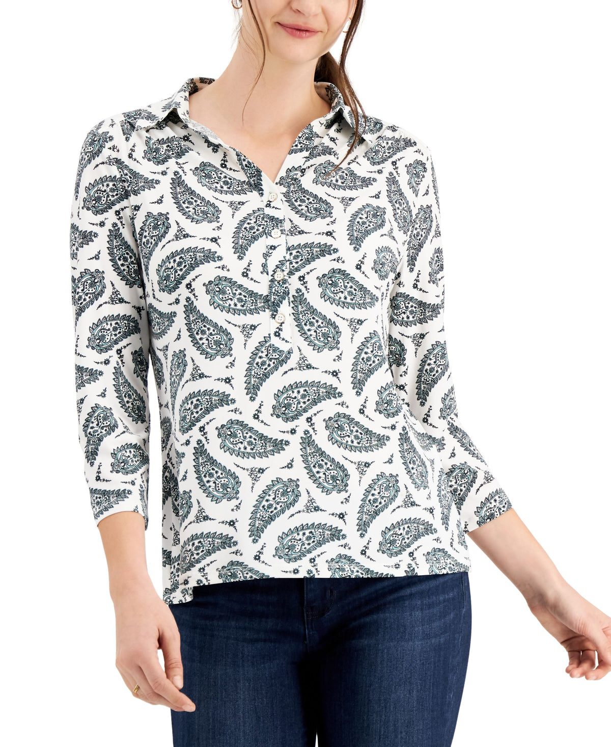 Charter Club Paisley Print Polo Shirt