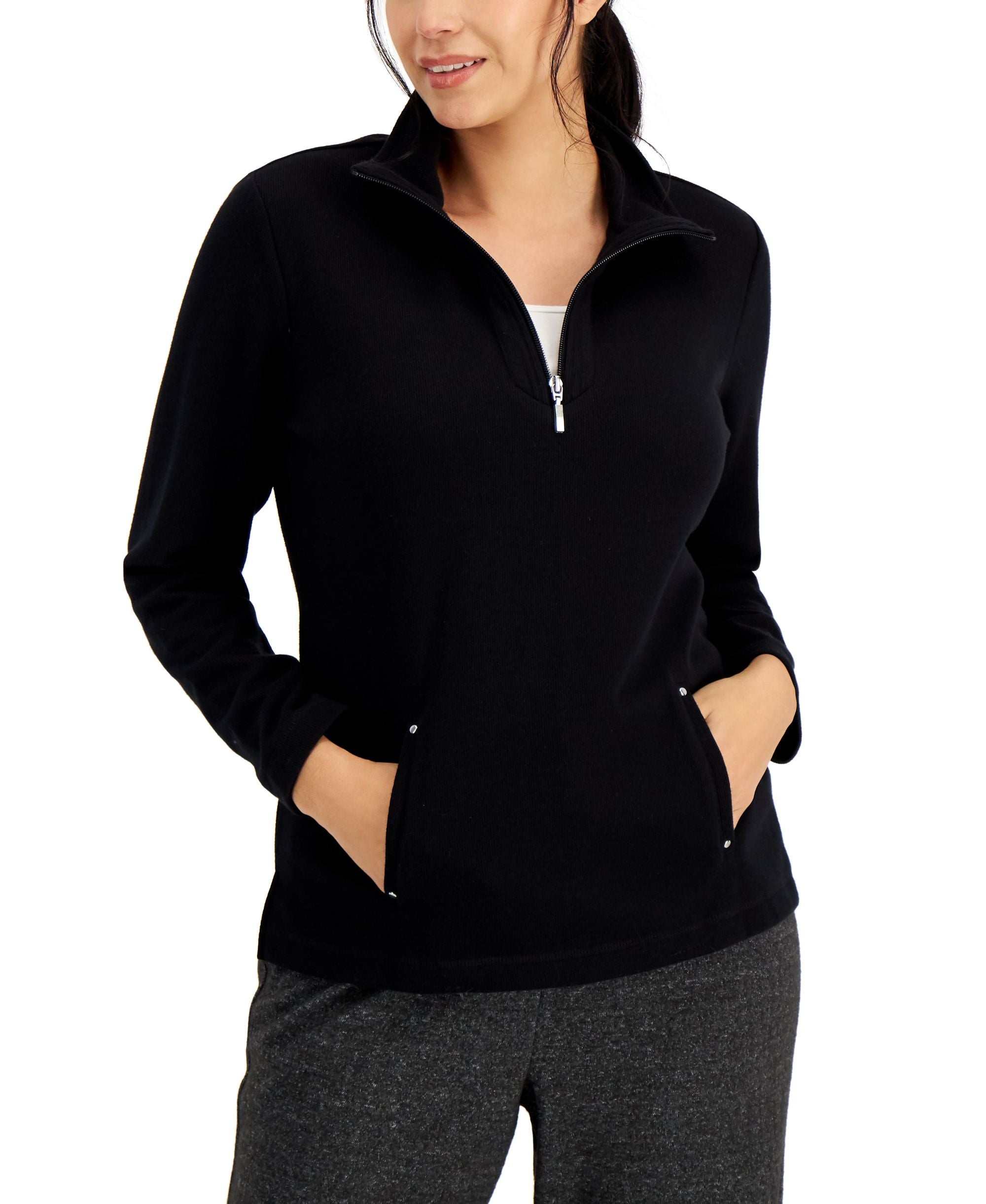Karen Scott Half Zip Top