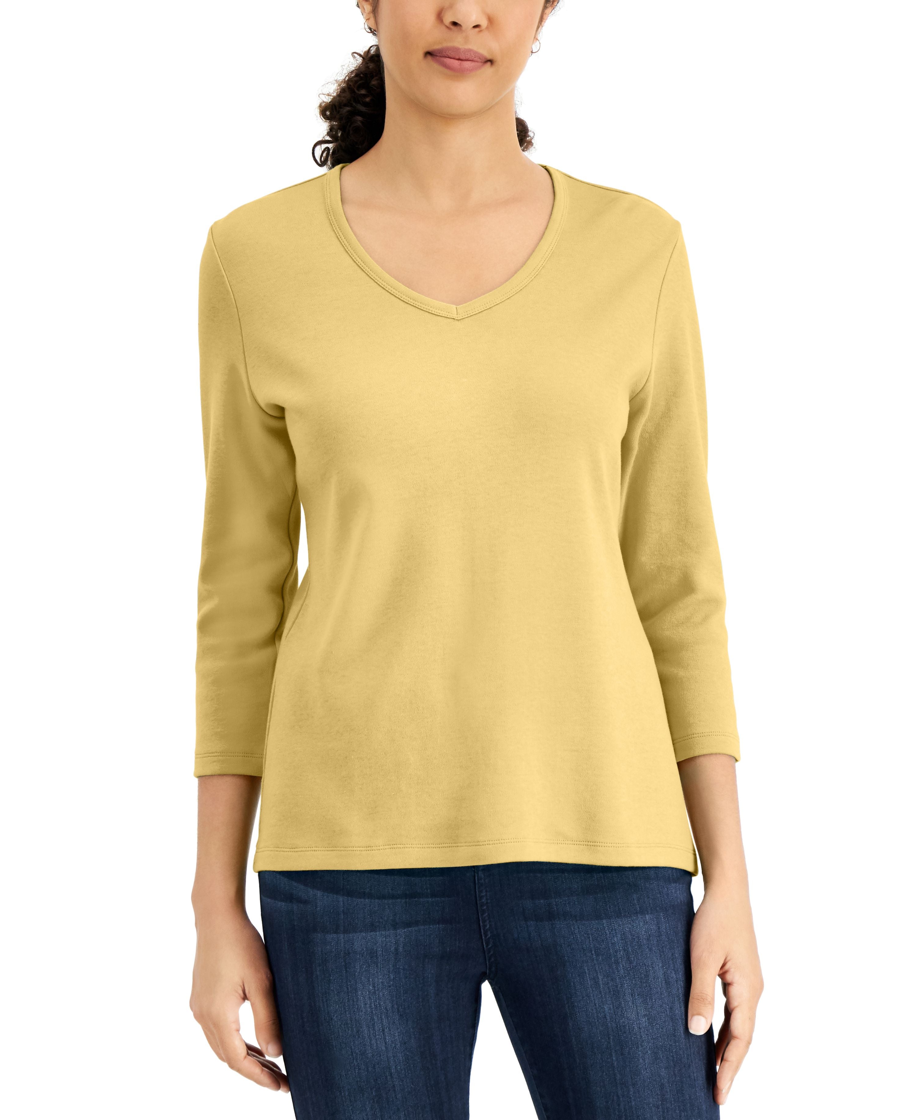 V-Neck 3/4-Sleeve Top