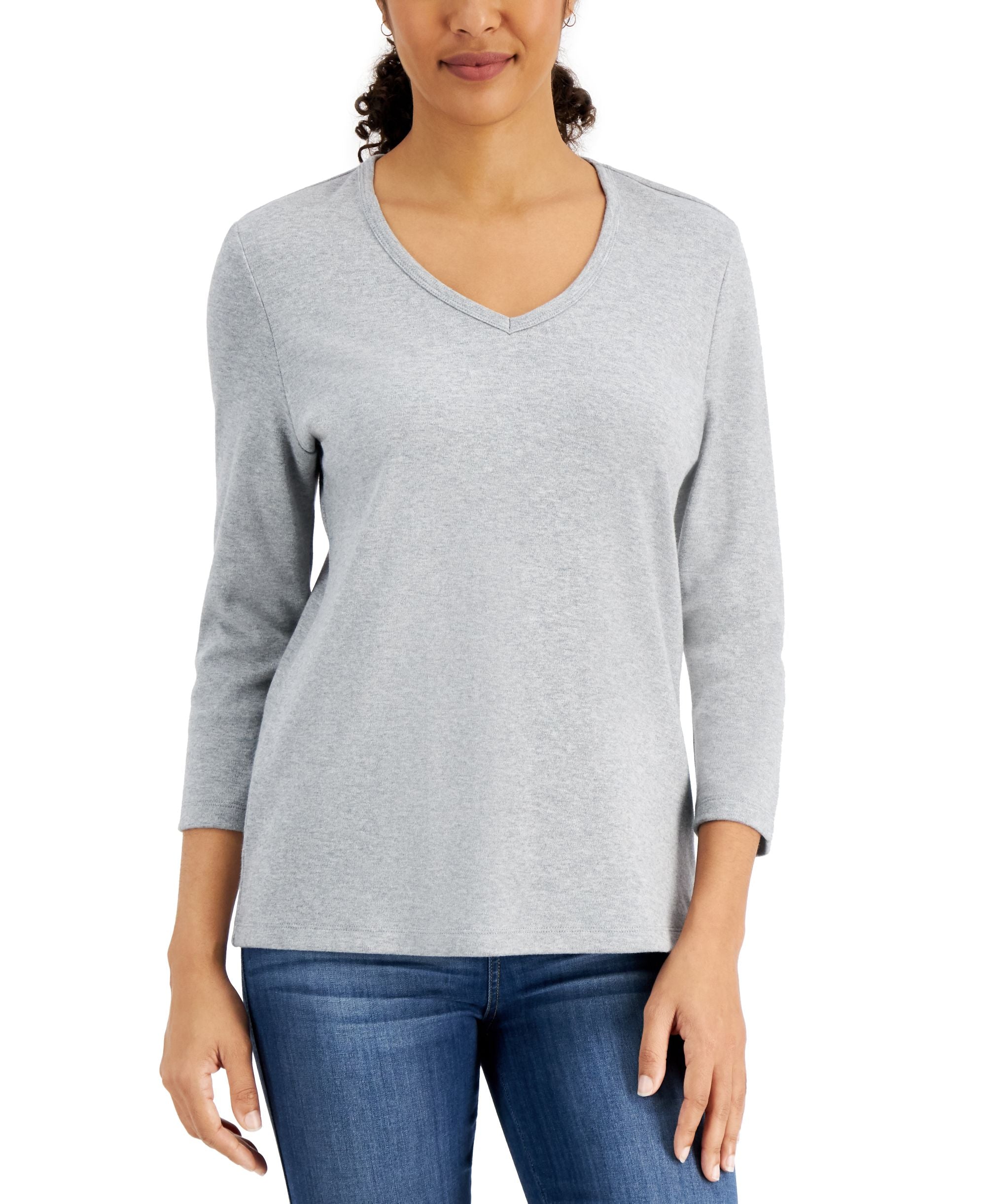 V-Neck 3/4-Sleeve Top