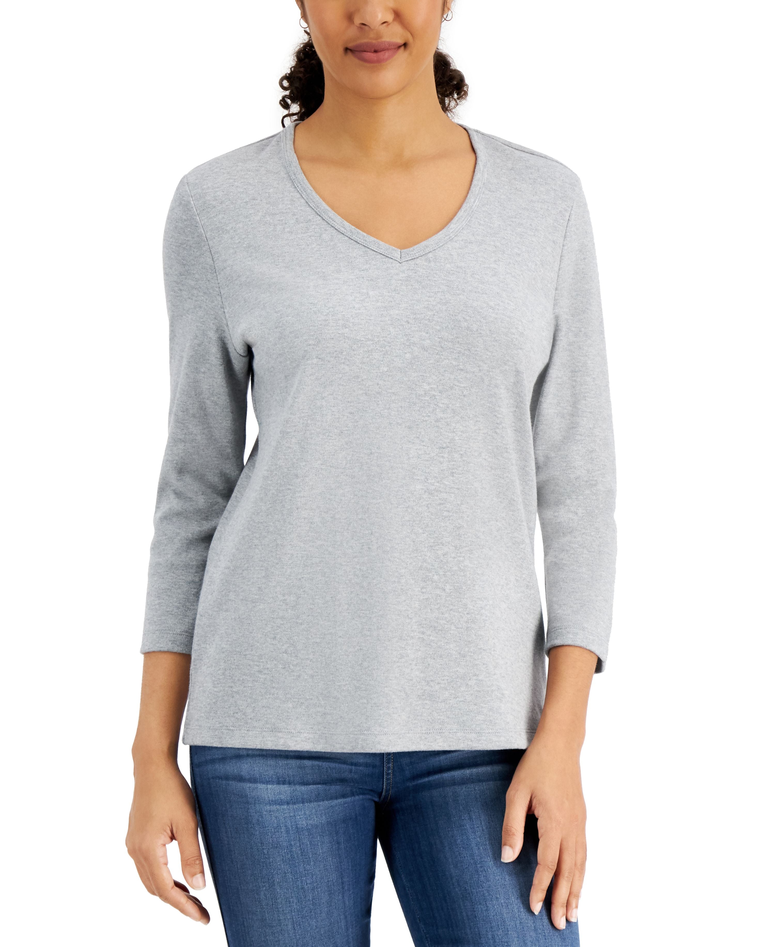 V-Neck 3/4-Sleeve Top