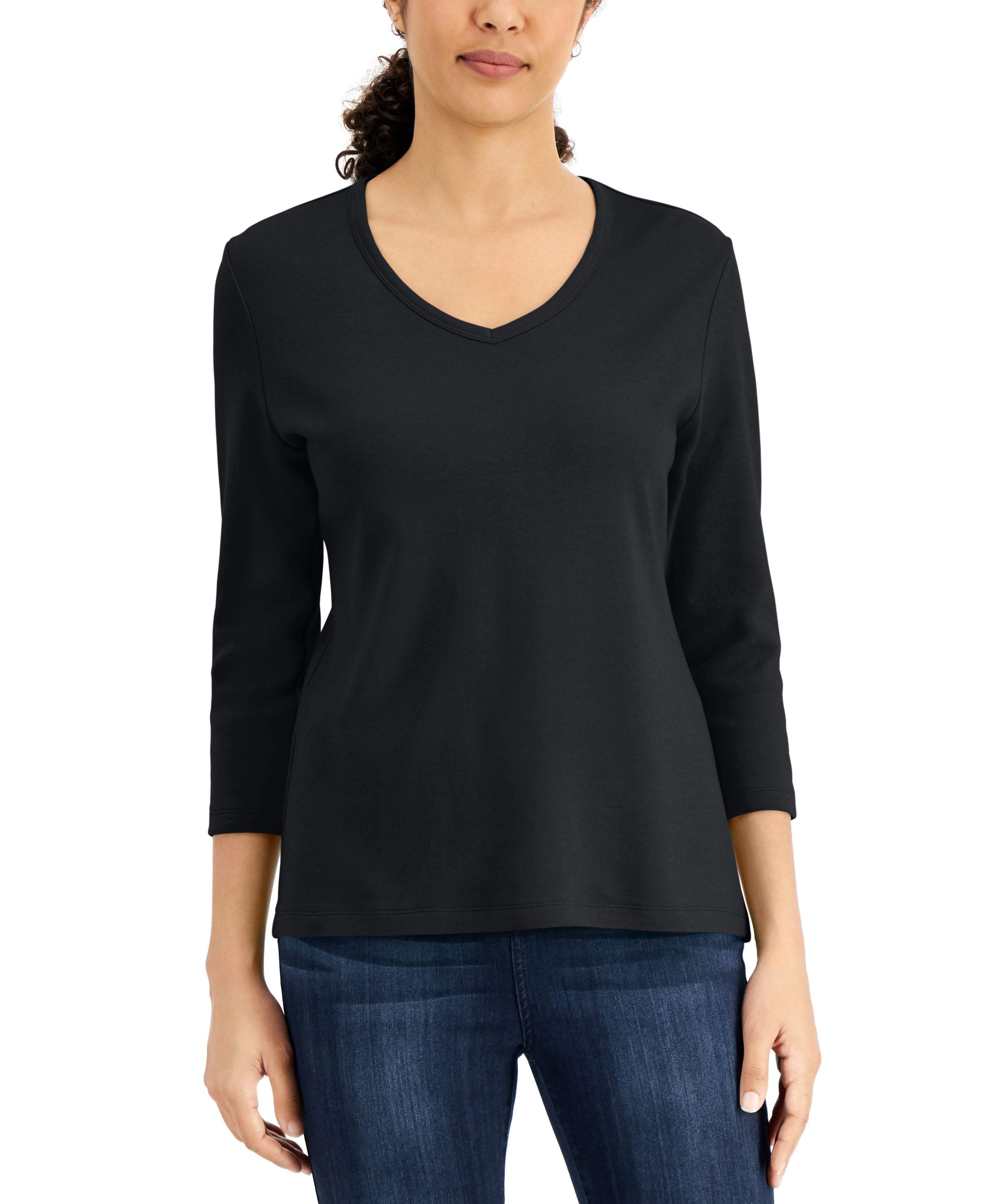 V-Neck 3/4-Sleeve Top