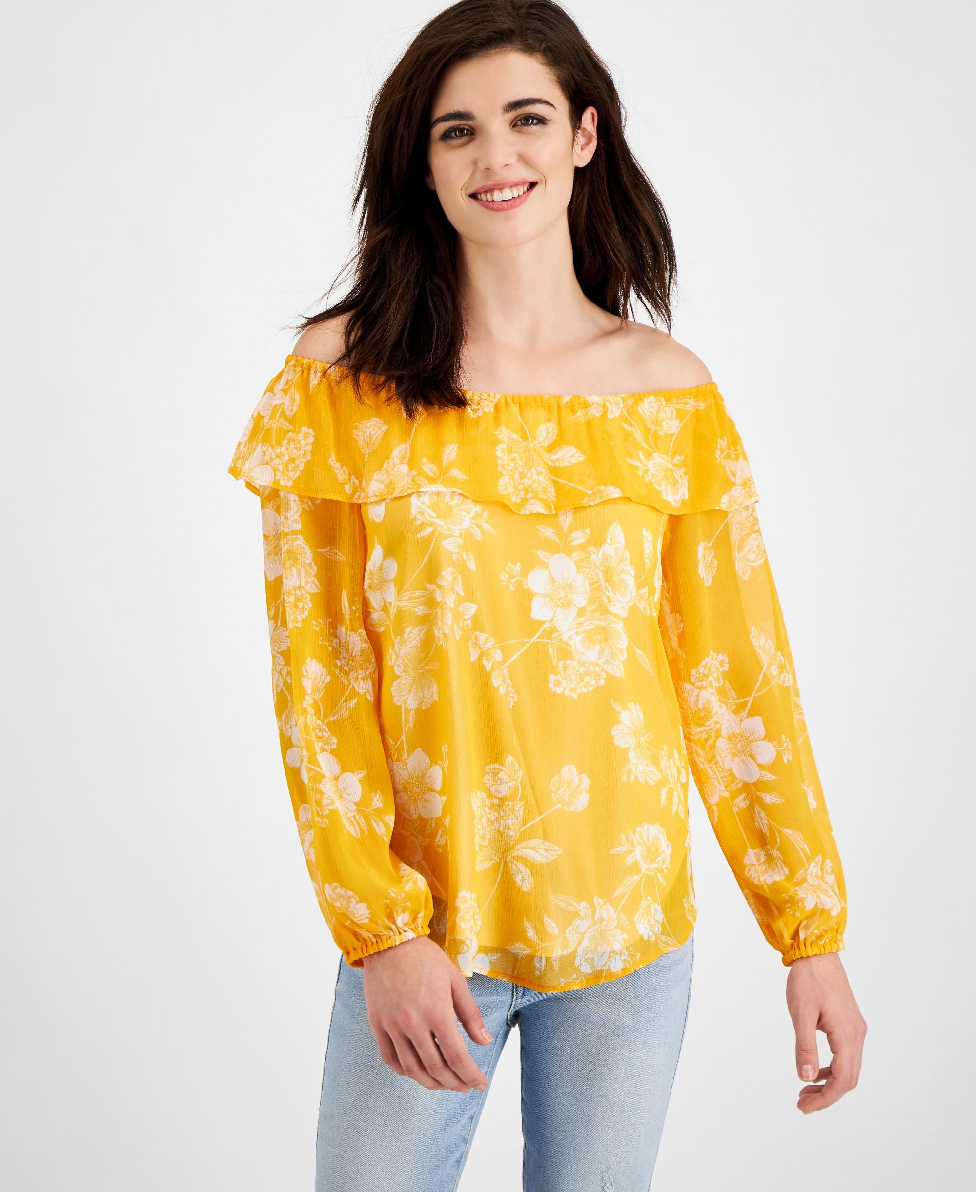 Willow Drive Printed Off The Shoulder Top