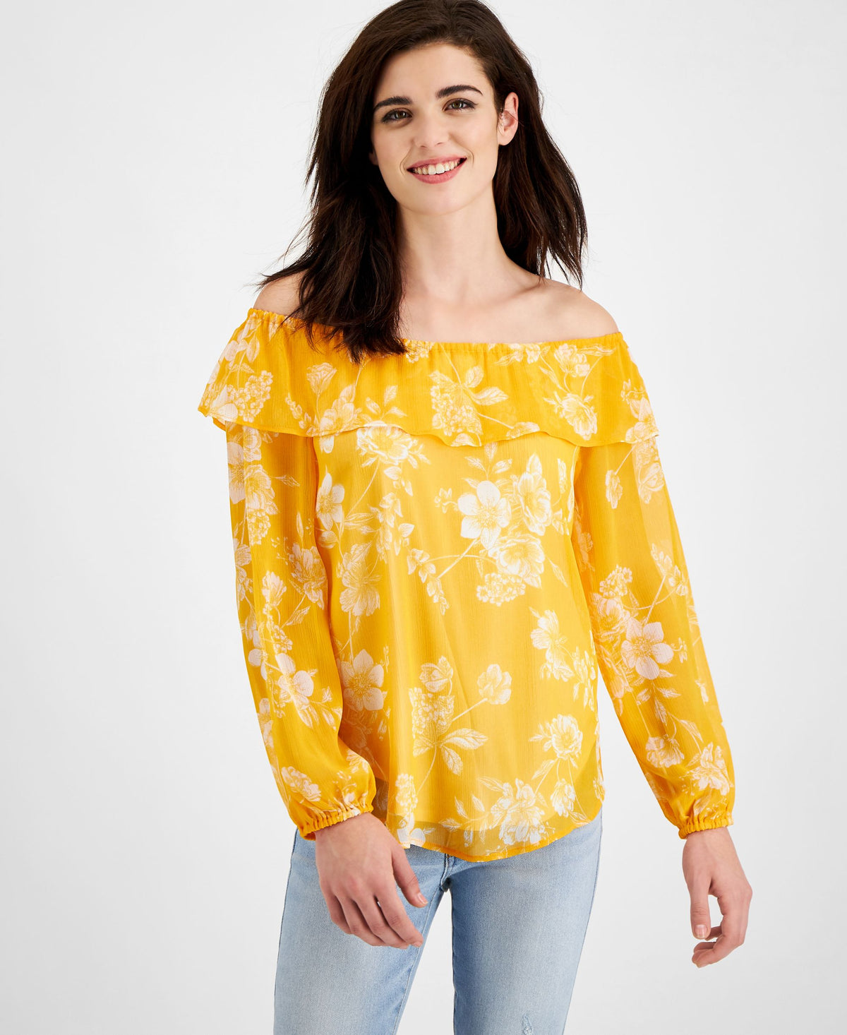 Willow Drive Printed Off The Shoulder Top