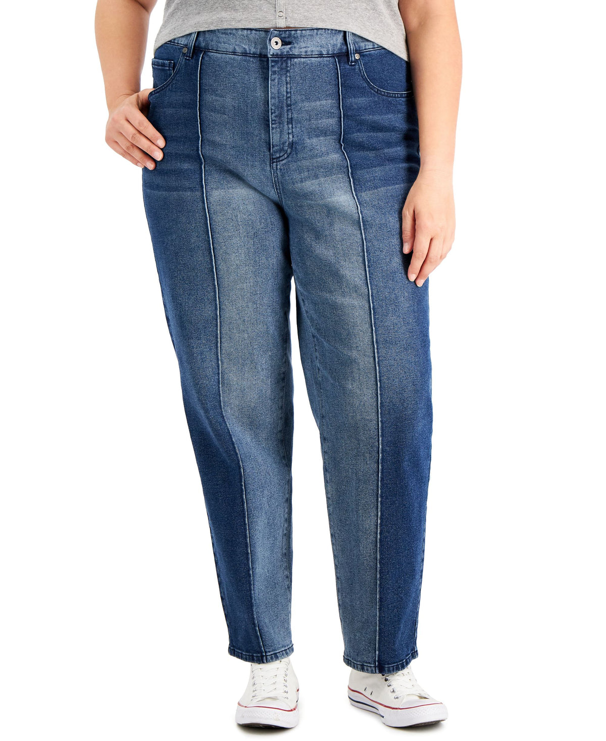 Style & Co Plus Size High Rise Two Tone Jeans