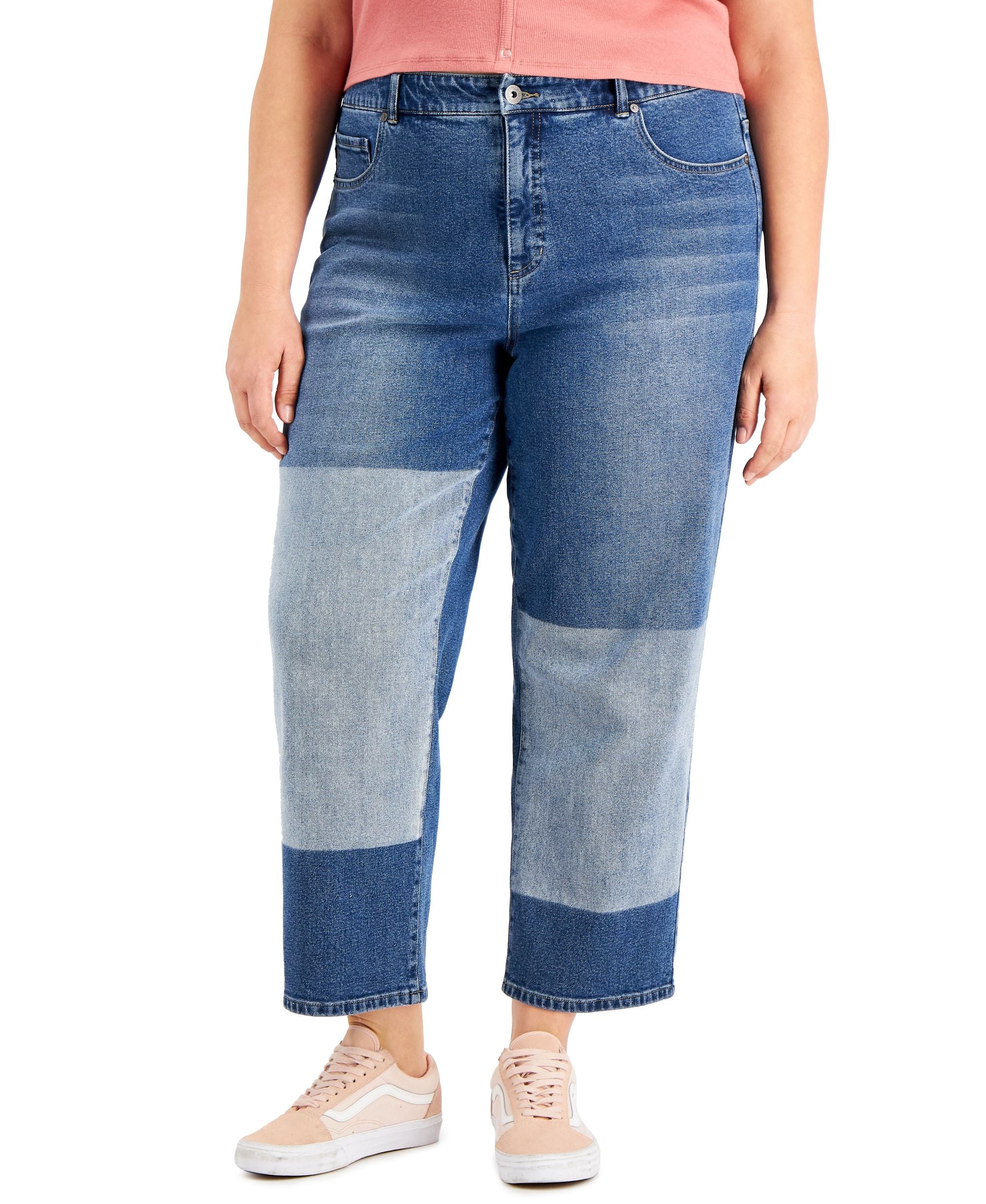Style & Co Plus Size Vintage Patch Mom Jeans