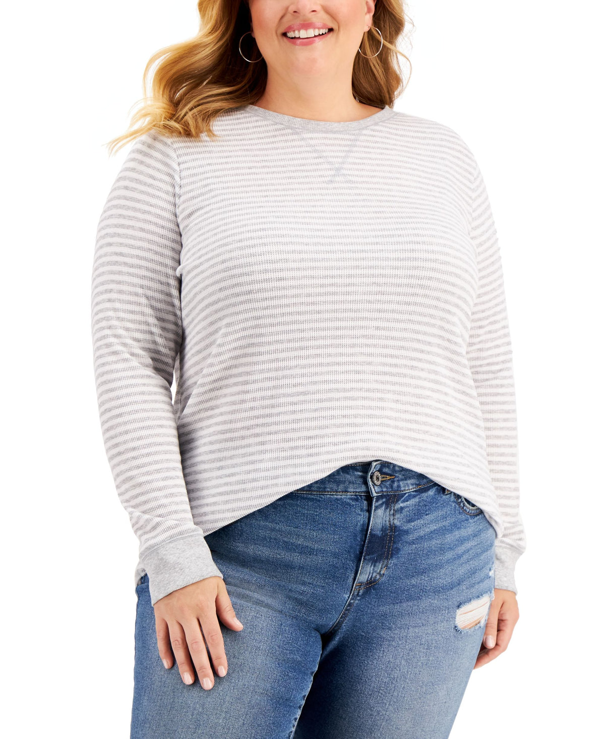 Style & Co Plus Size Waffle Knit Top