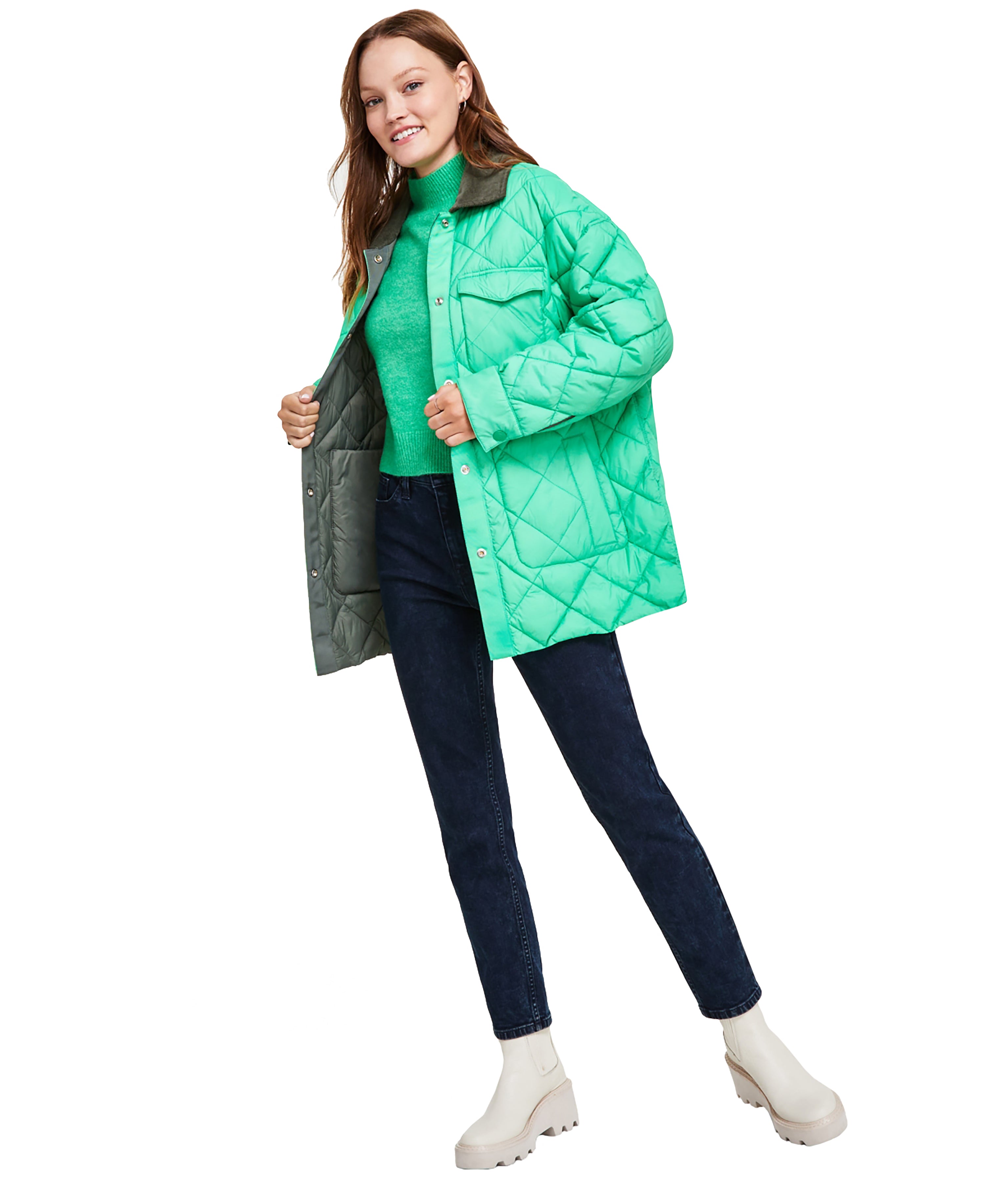 Petite Reversible Diamond Quilt Jacket