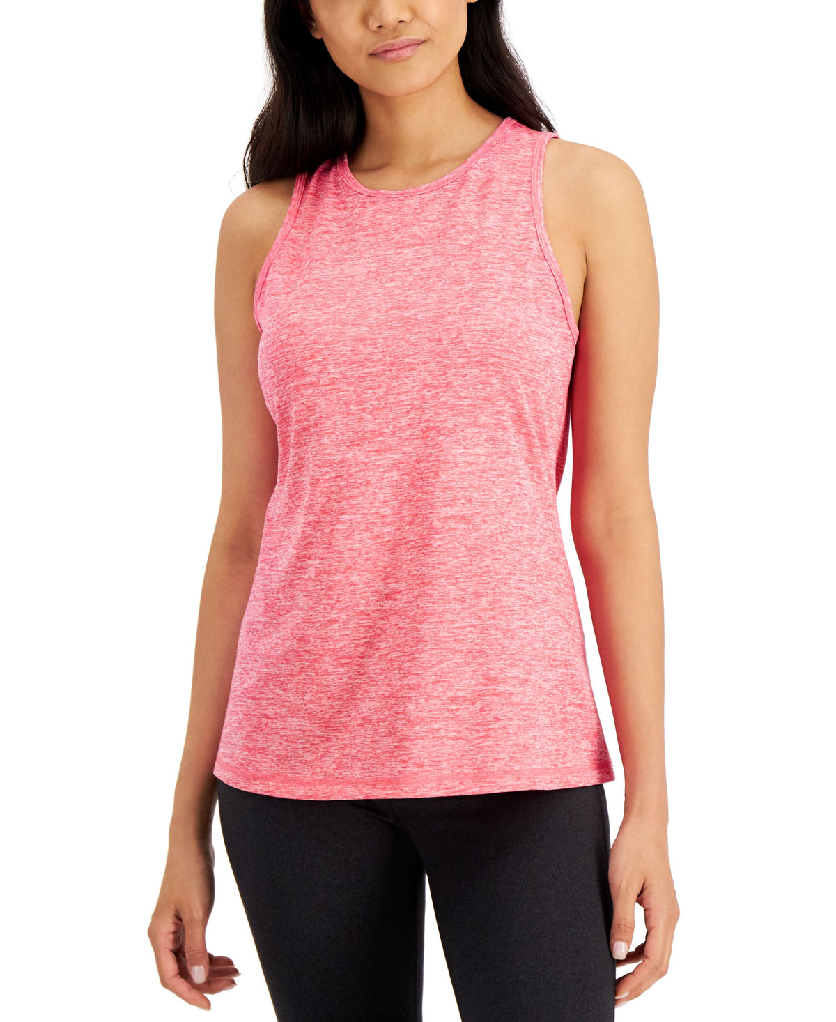 ID Ideology Womens Essentials Heathered Keyhole Back Tank Top