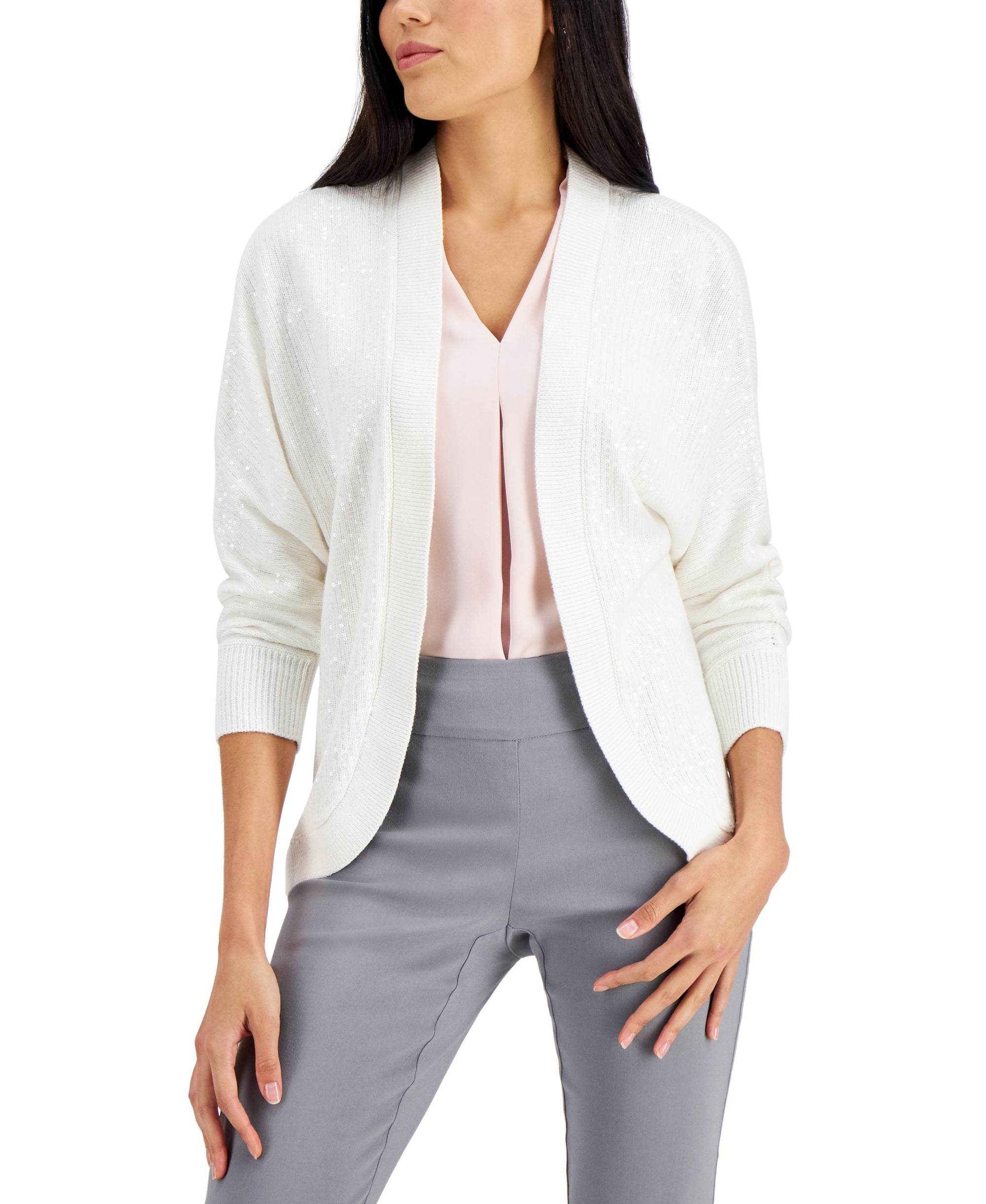 JM Collection Petite Embellished Cocoon Cardigan