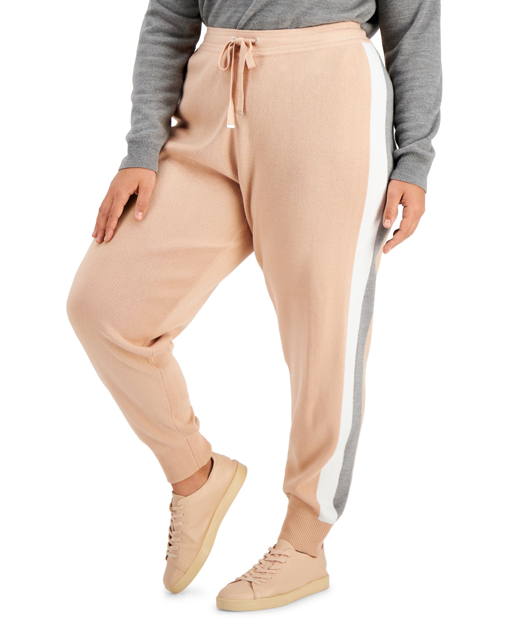 Calvin Klein Plus Size Side-Striped Jogger Pants