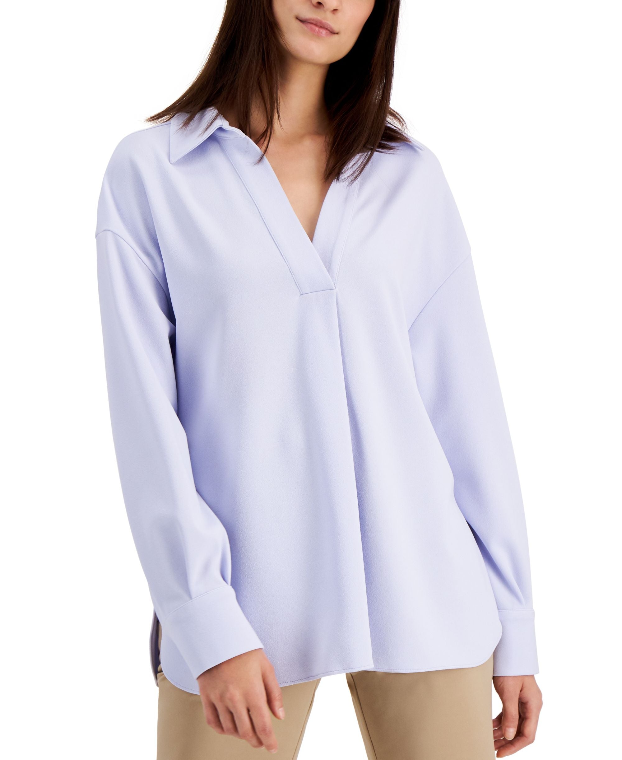 Alfani V Neck Collared Top