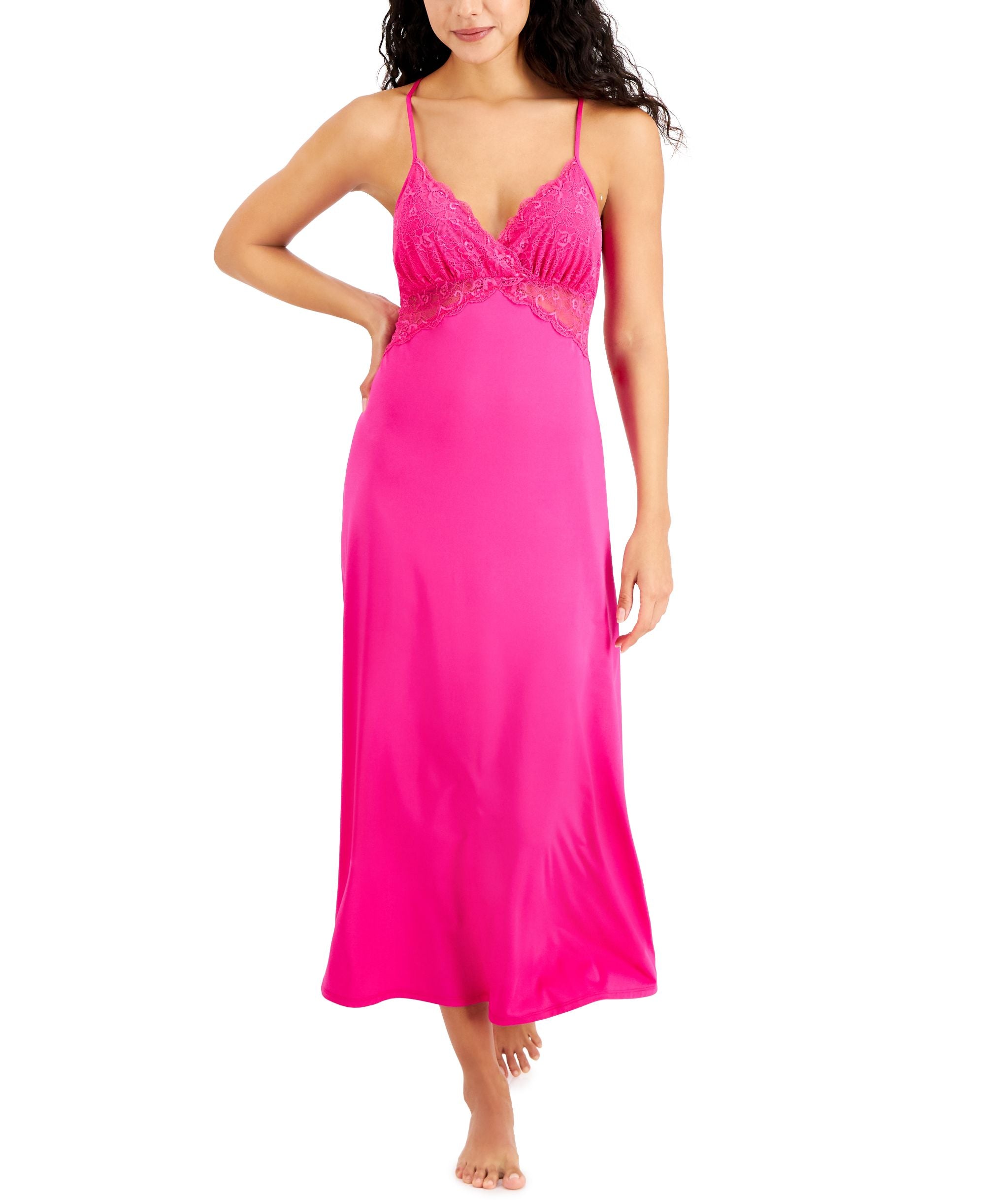 INC International Concepts Lace Long Chemise Nightgown