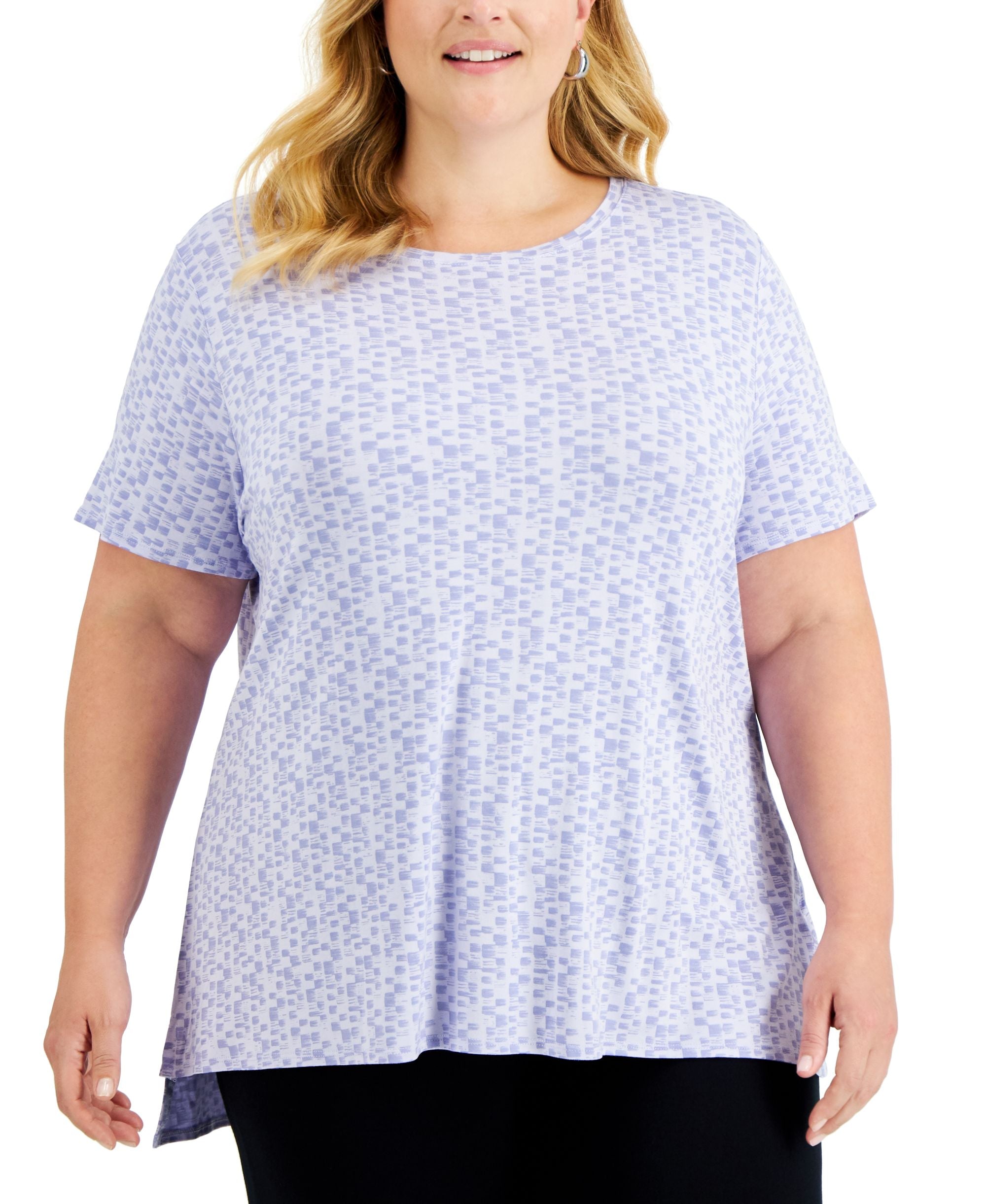 Alfani Plus Size Geometric Print Top