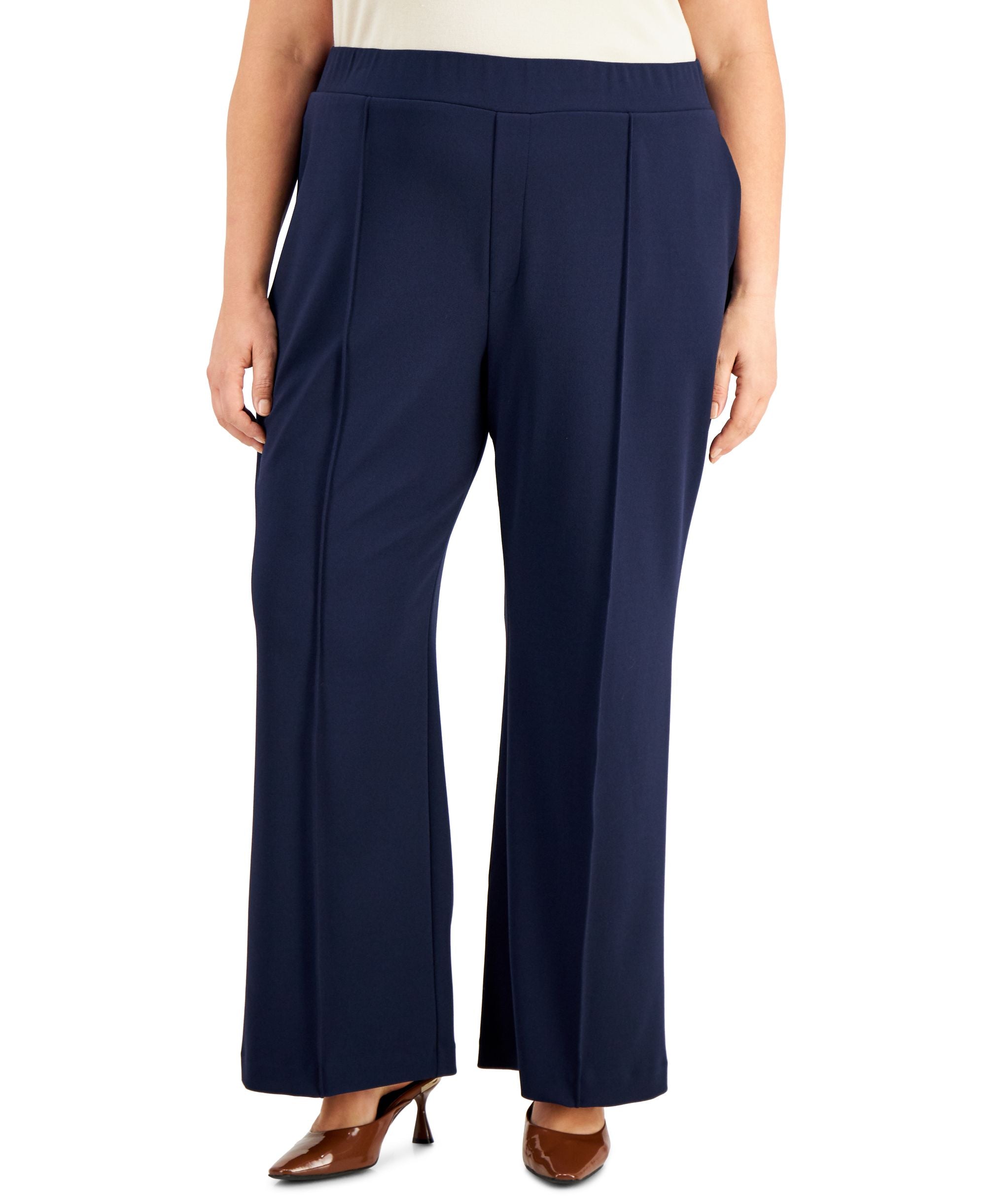 Alfani Plus Size Pull On Straight Pants