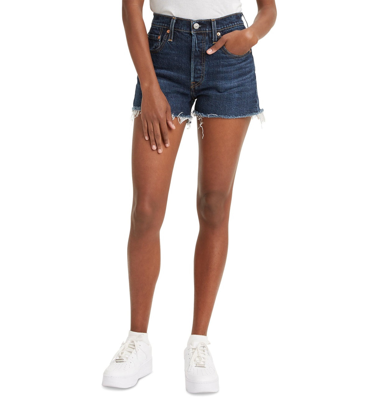 Women's 501 Button Fly Cotton High-Rise Denim Shorts
