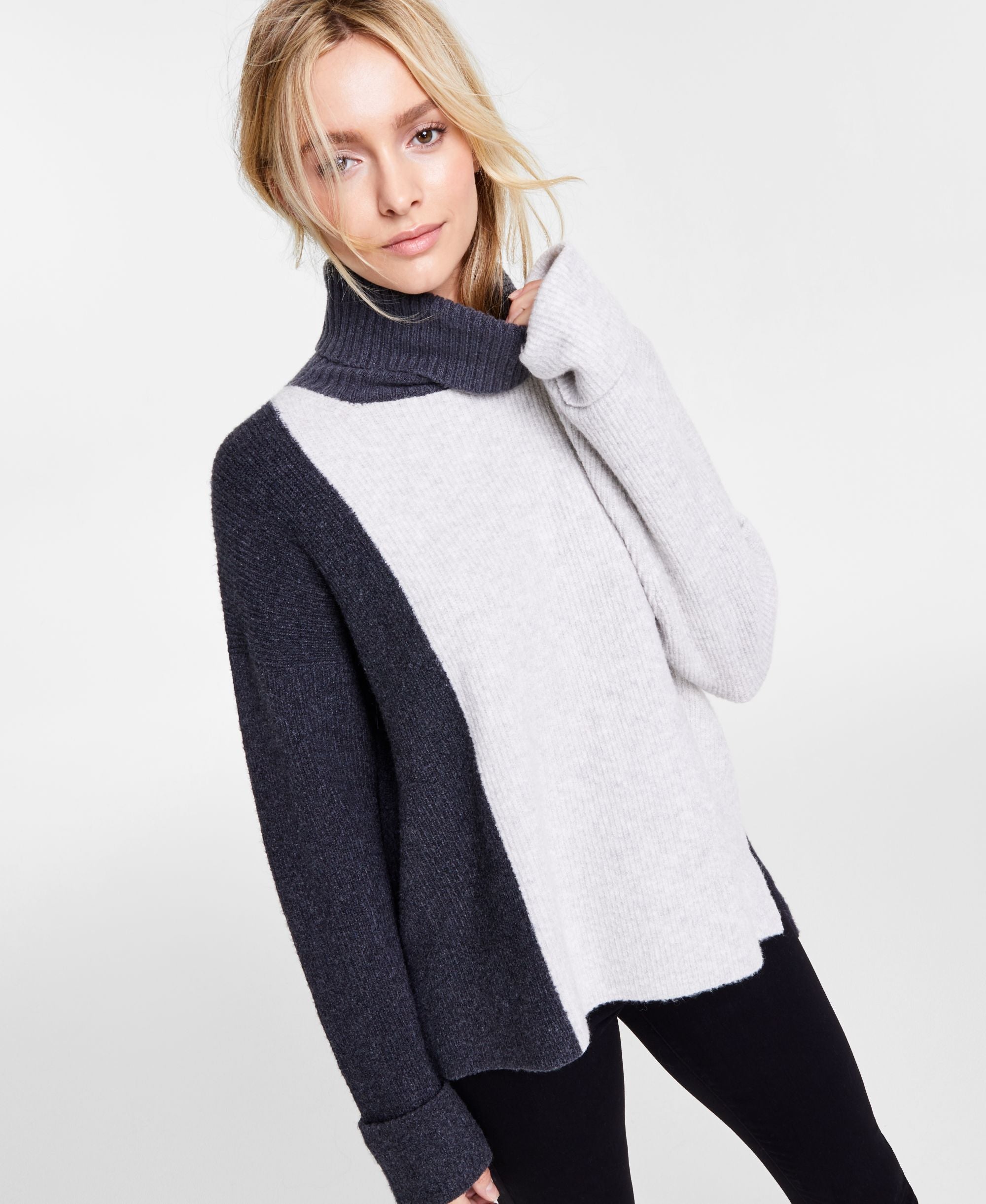 French Connection Colorblocked Turtleneck Sweater