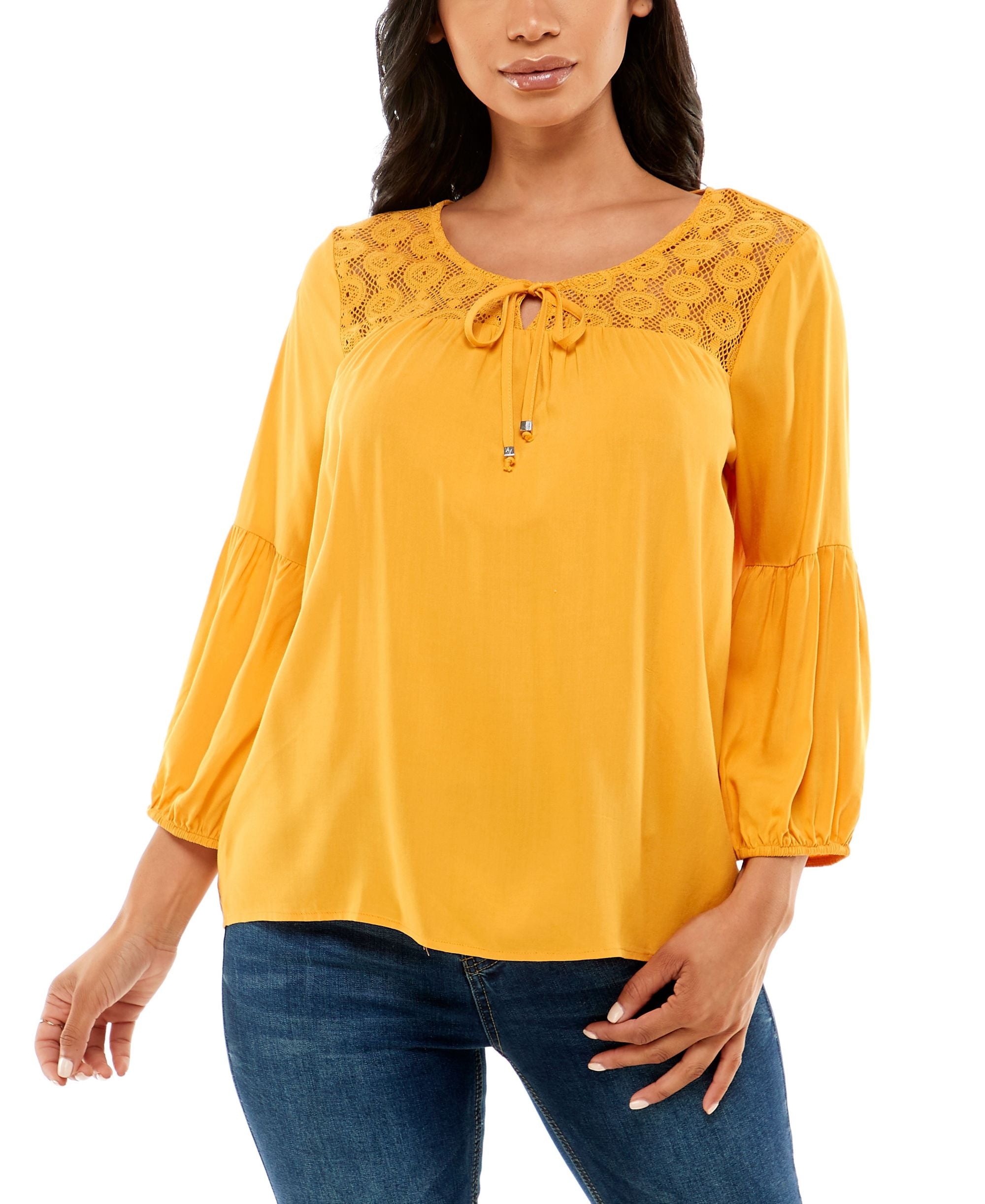 Women's 3/4 Puff Sleeve Peasant Top