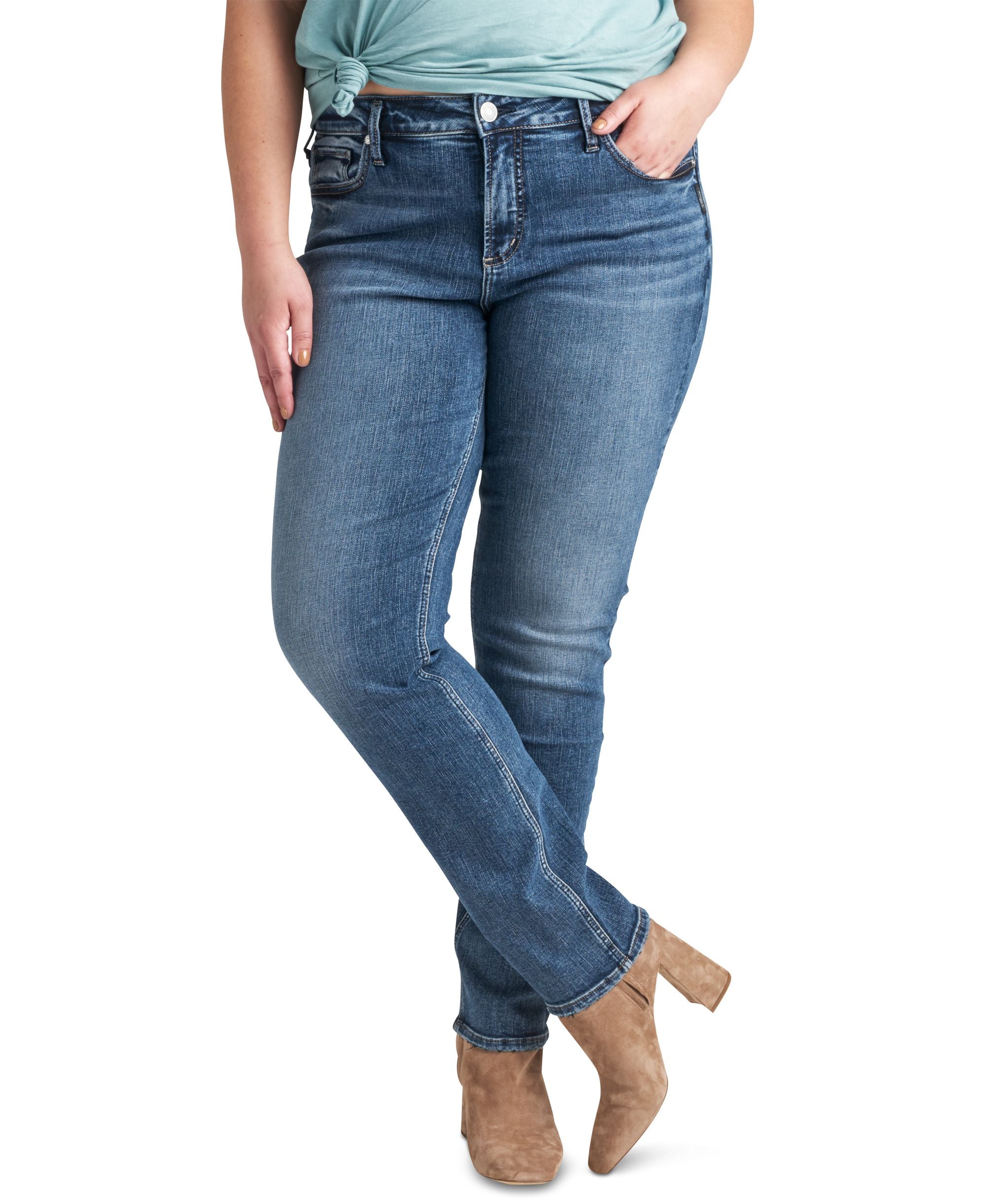 Silver Jeans Co. Plus Size Elyse Straight Leg Jeans