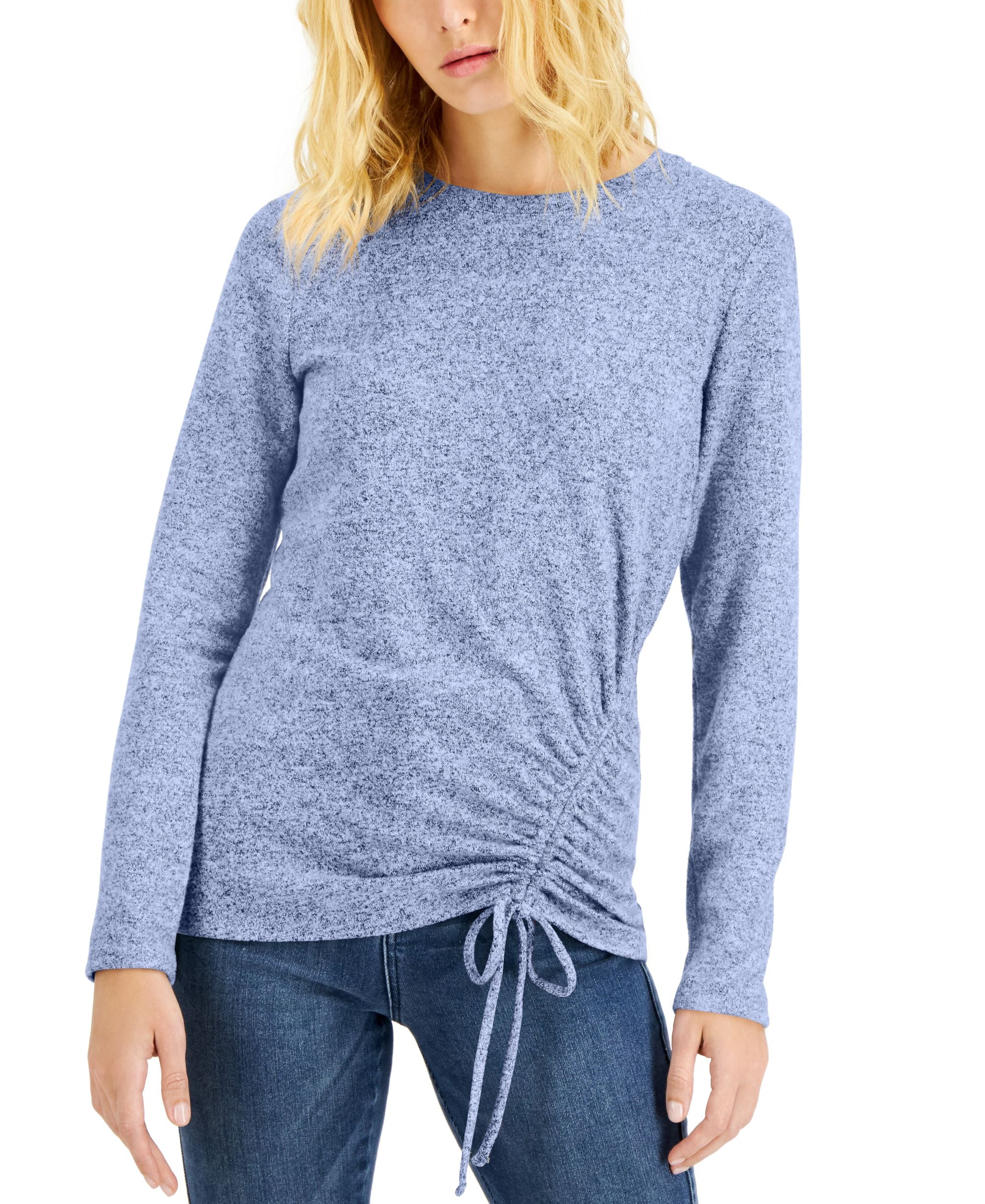 INC International Concepts Metallic Side Ruched Knit Top
