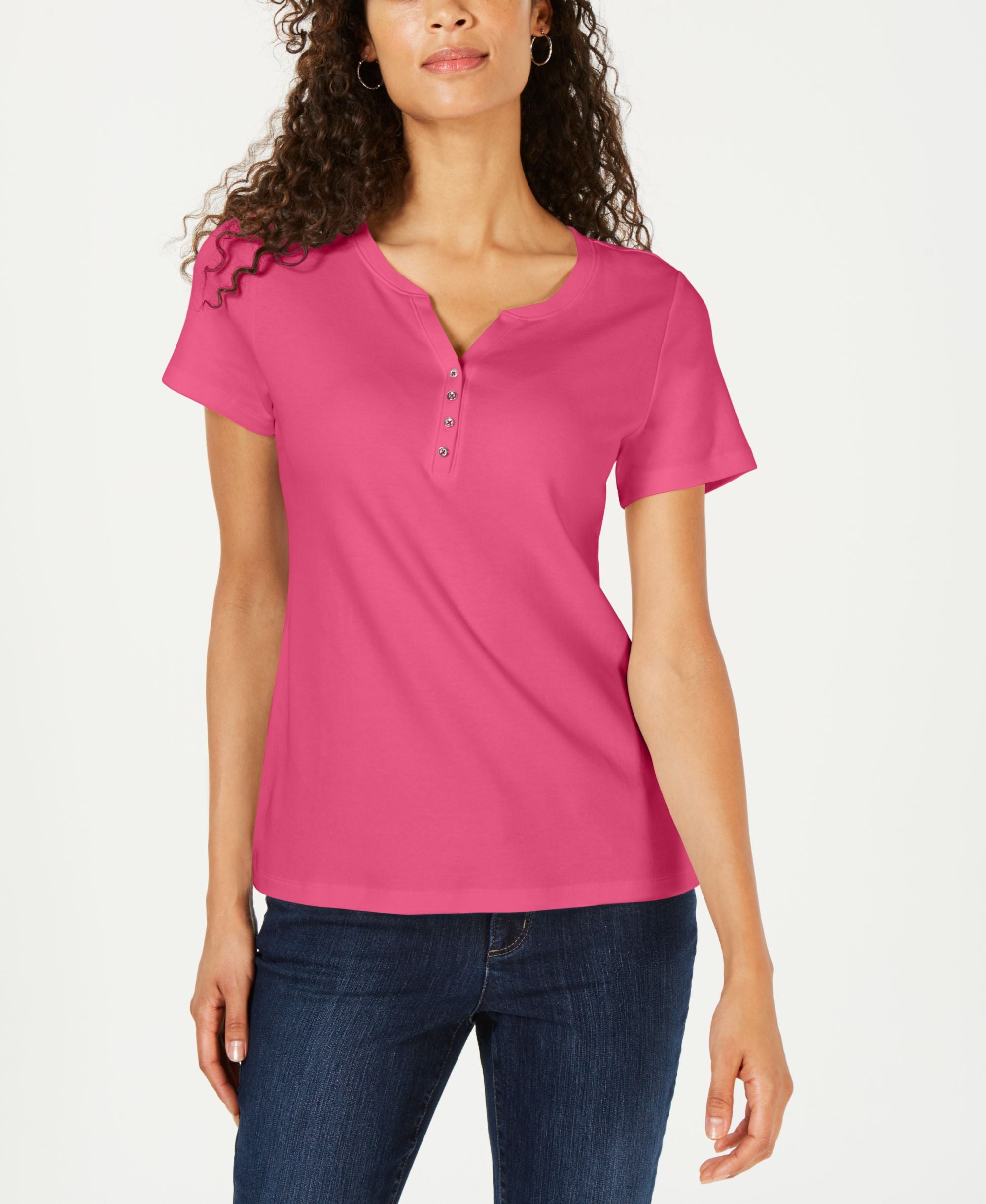 Short Sleeve Henley Top