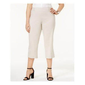 Plus Size Tummy Control Pull-On Capri Pants