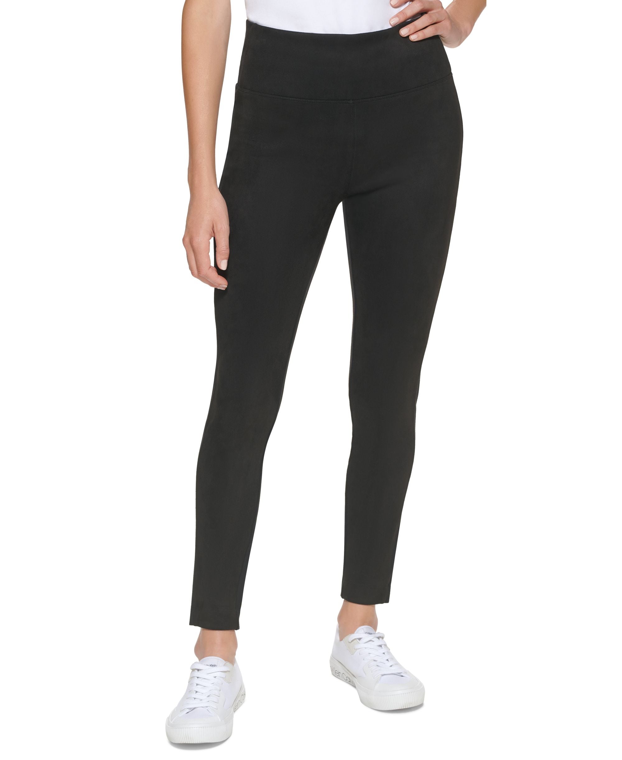 Calvin Klein Faux Suede Front Pull On Pants