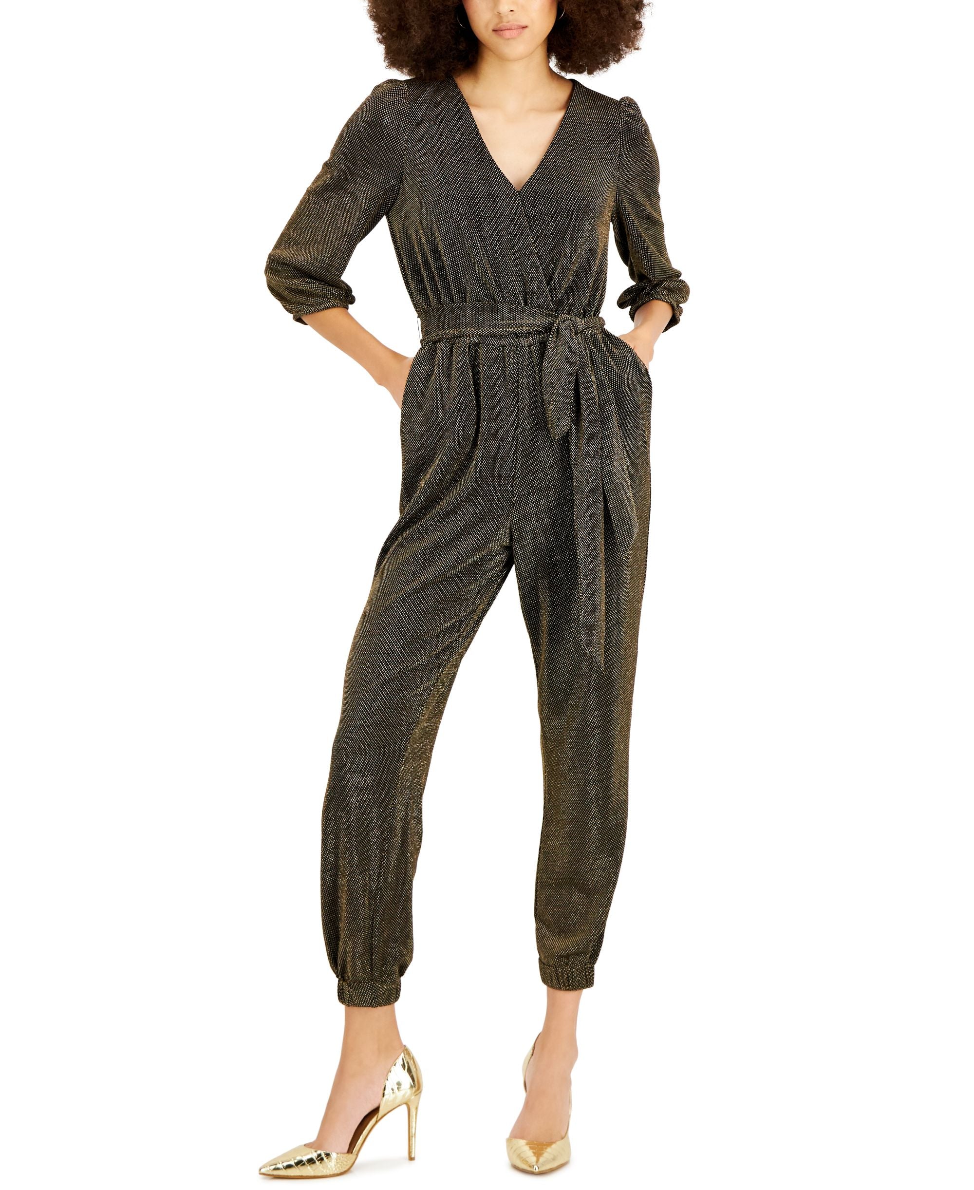 INC International Concepts Belted Cropped Jumpsuit