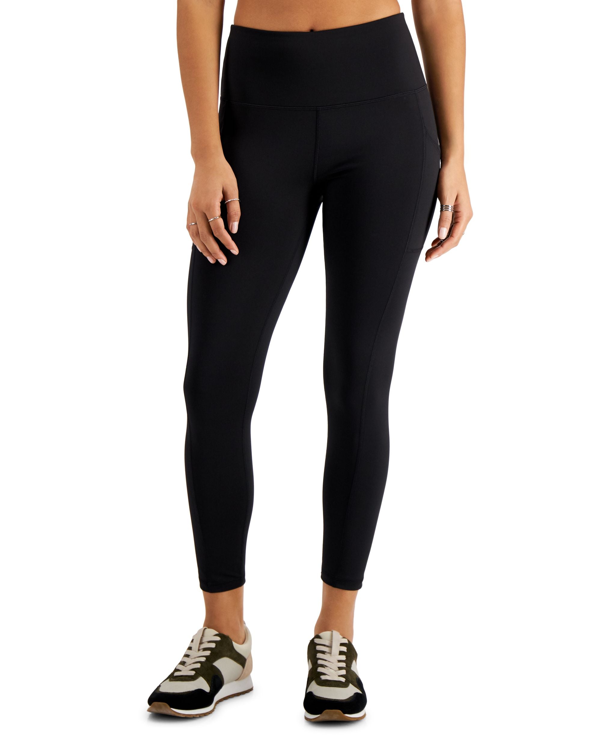 Ideology Womens Slick Touch Side Pocket 7/8 Leggings