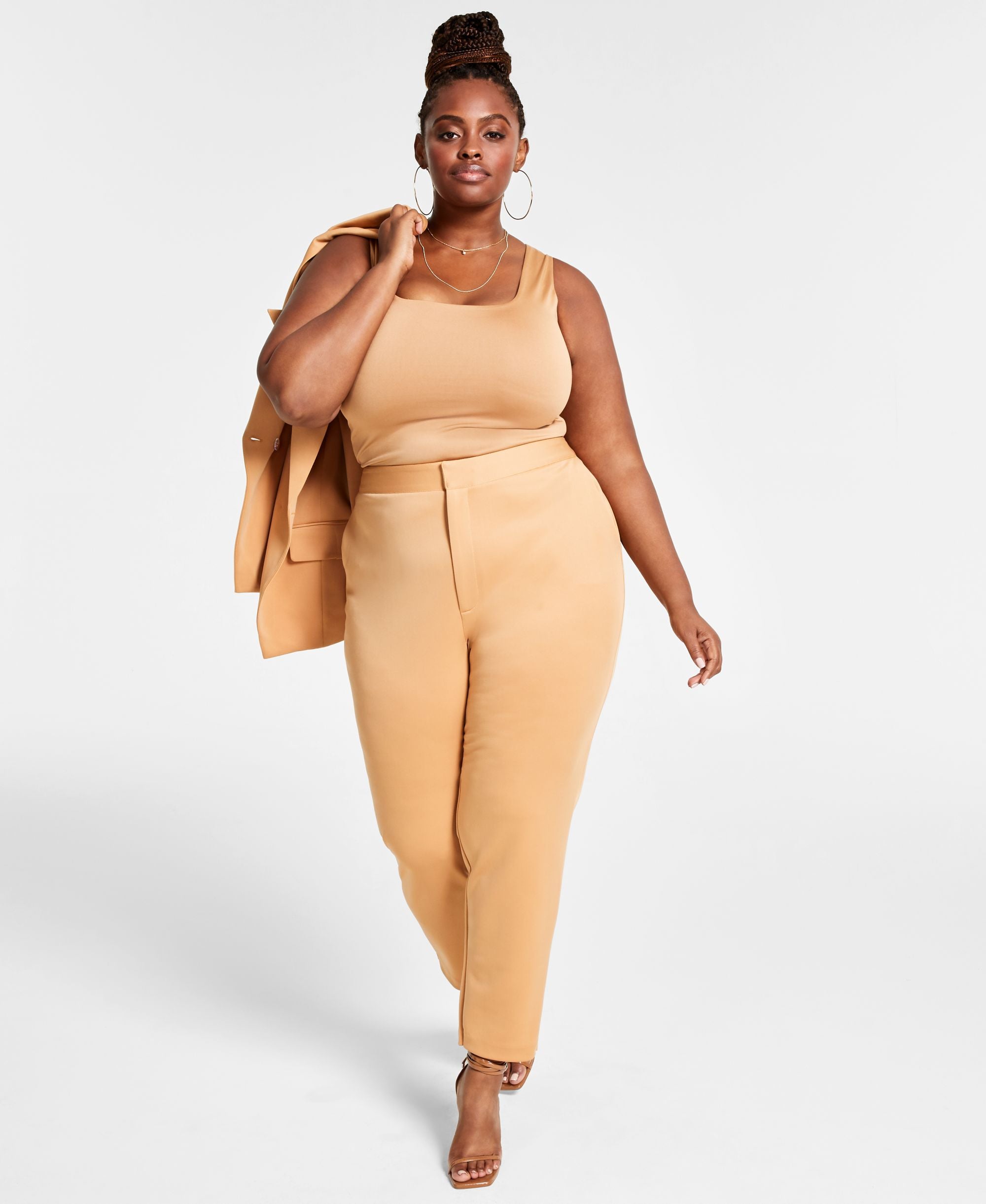 Nina Parker Trendy Plus Size Solid Scuba Pants