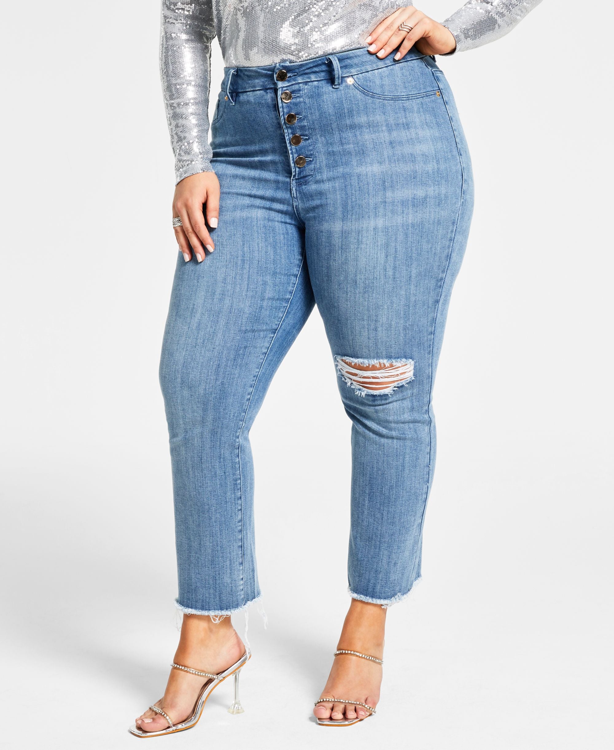 Nina Parker Trendy Plus Size Boyfriend Jeans