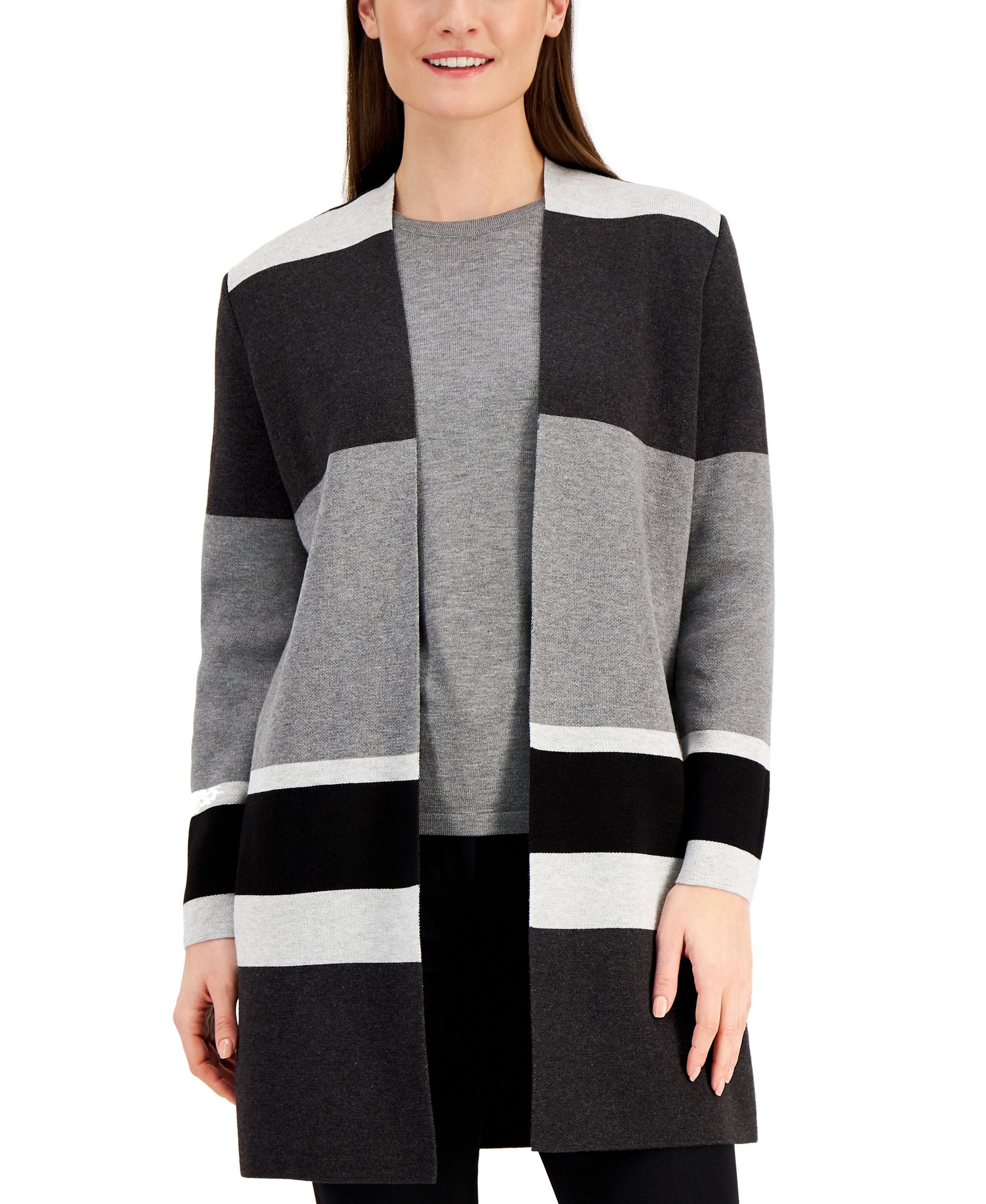 Kasper Linear Sweater Topper