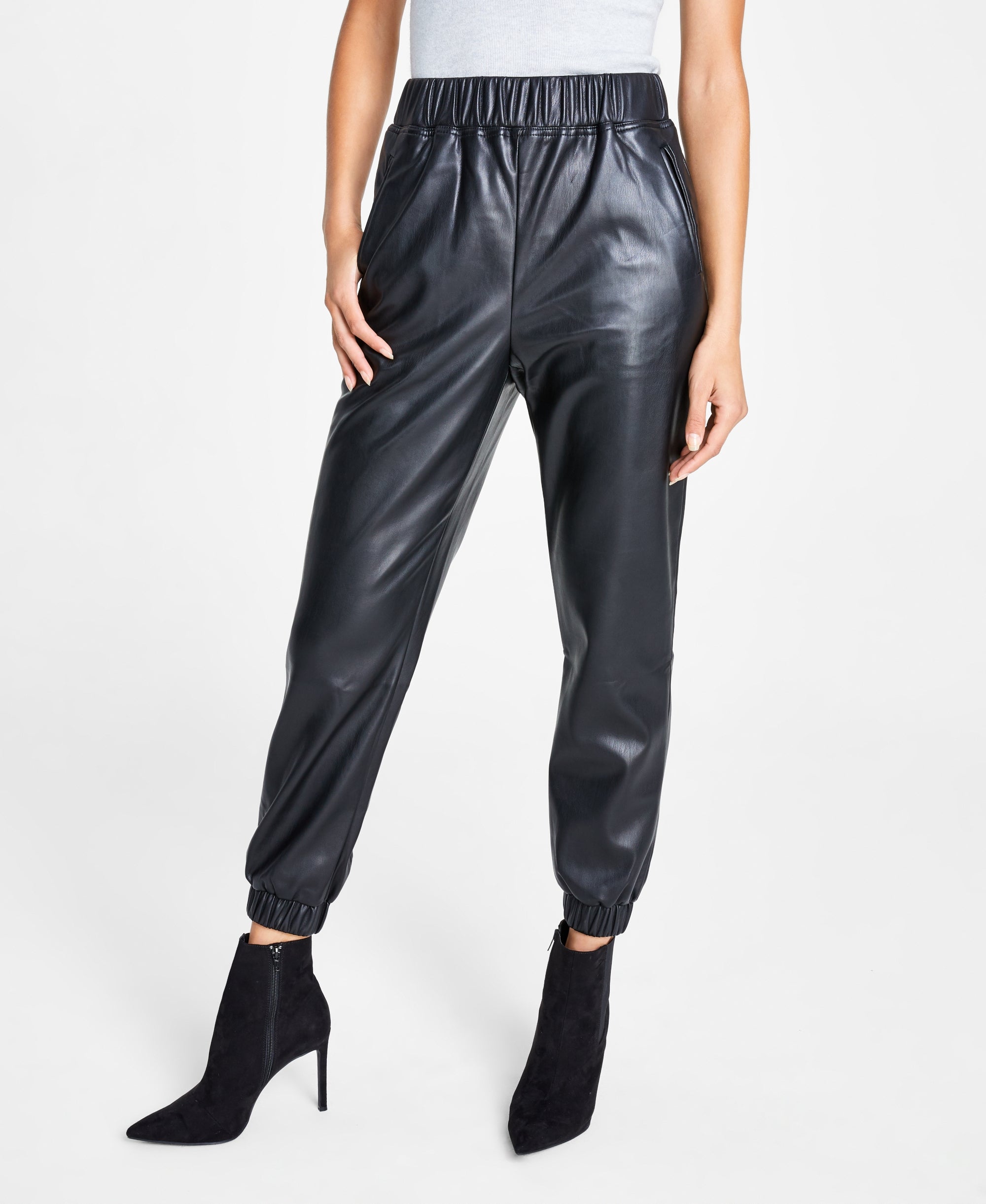 INC International Concepts Faux Leather Joggers