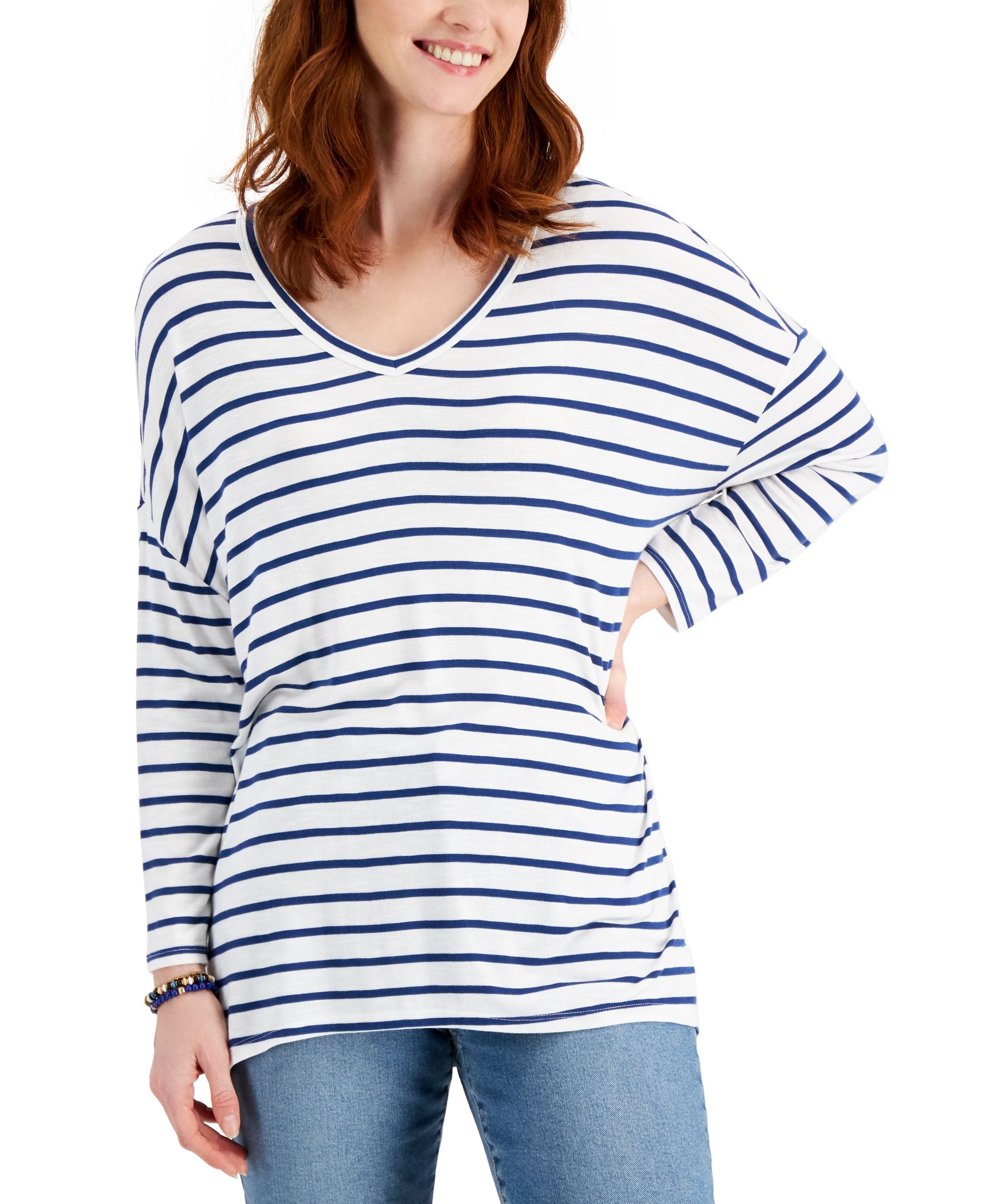 Style & Co Petite Striped Oversized Top3