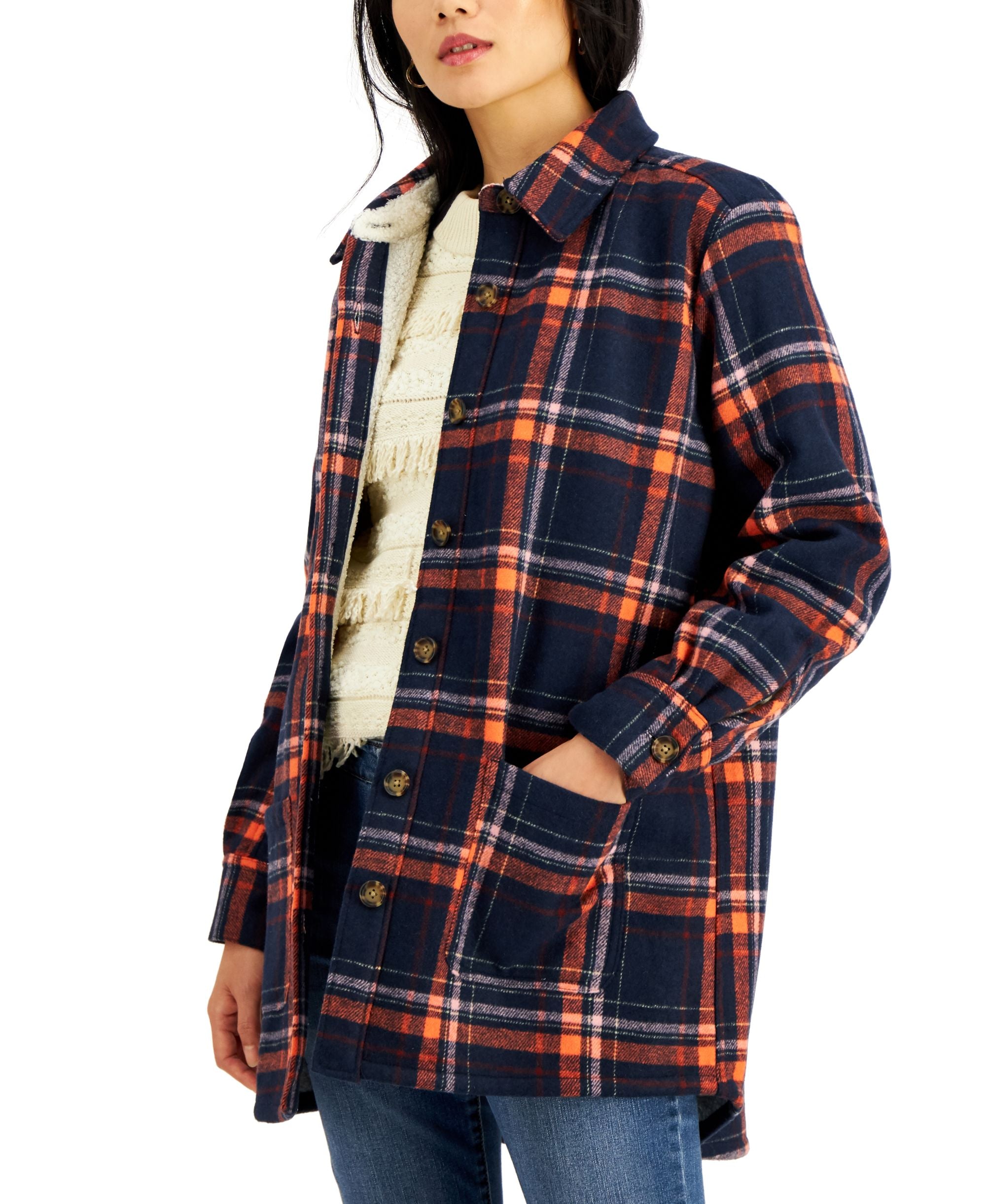 Style & Co Plaid Shirt Jacket
