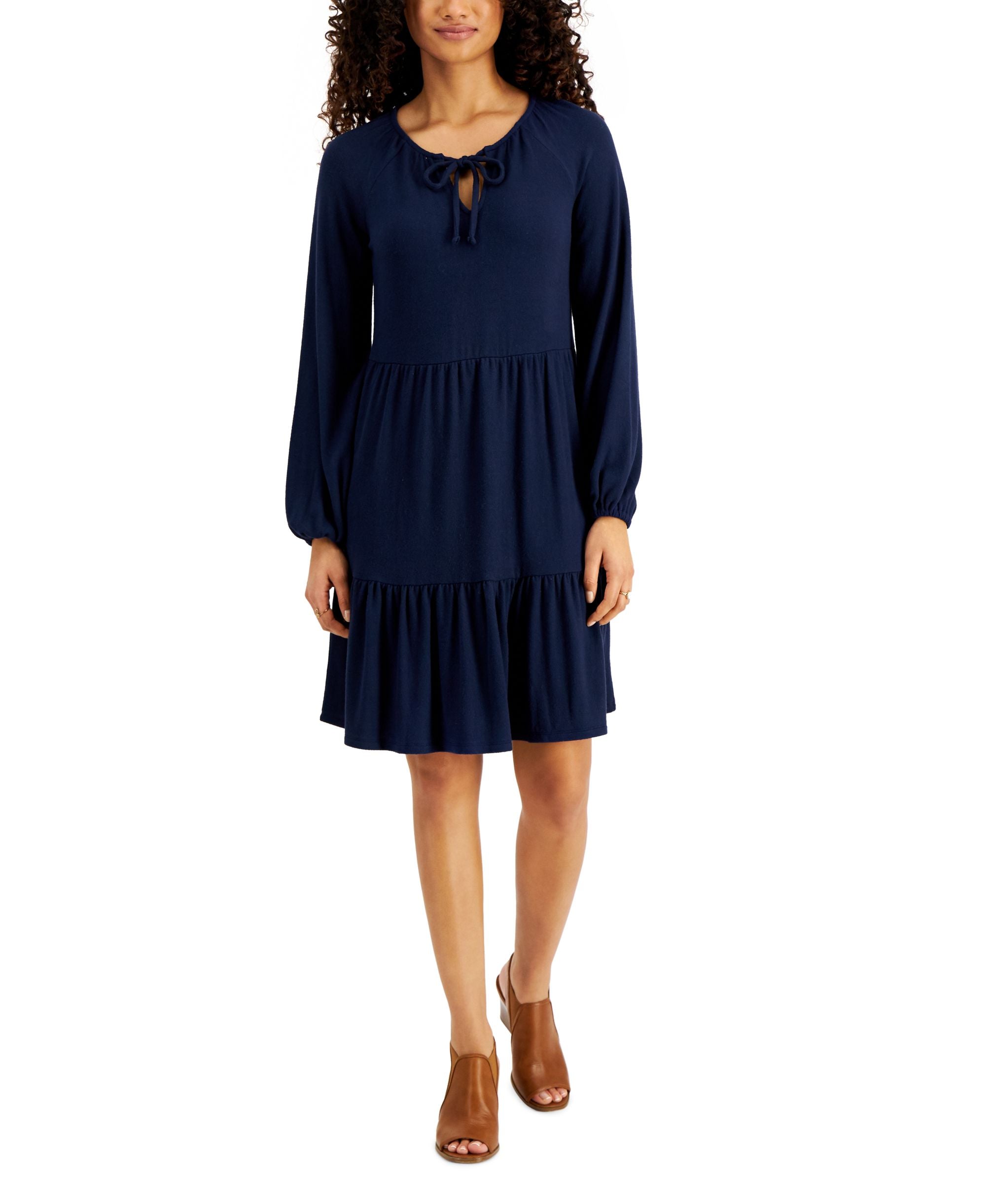 Style & Co Petite Keyhole Neck Knit Dress