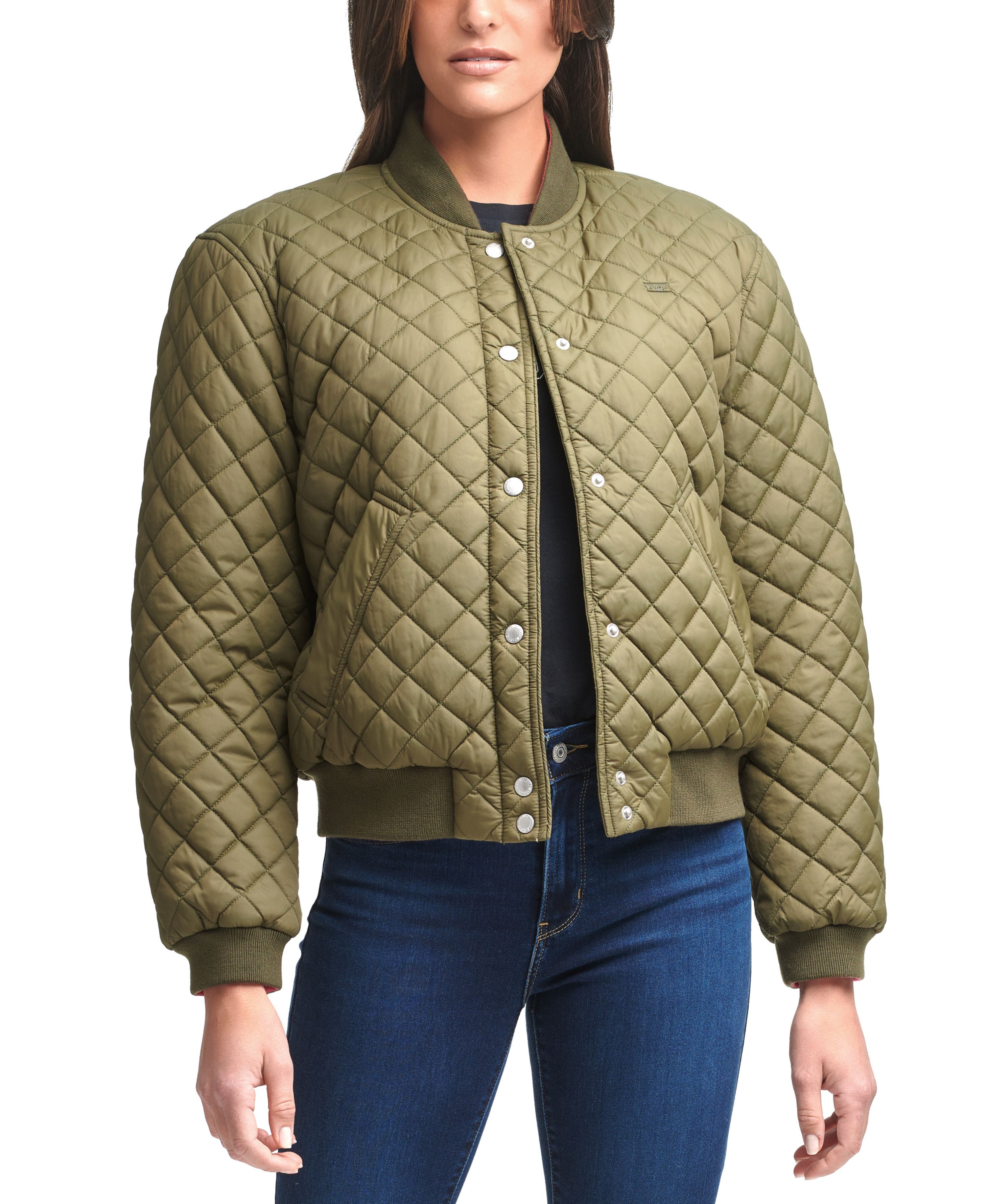 Diamond Quilted Bomber Jacket