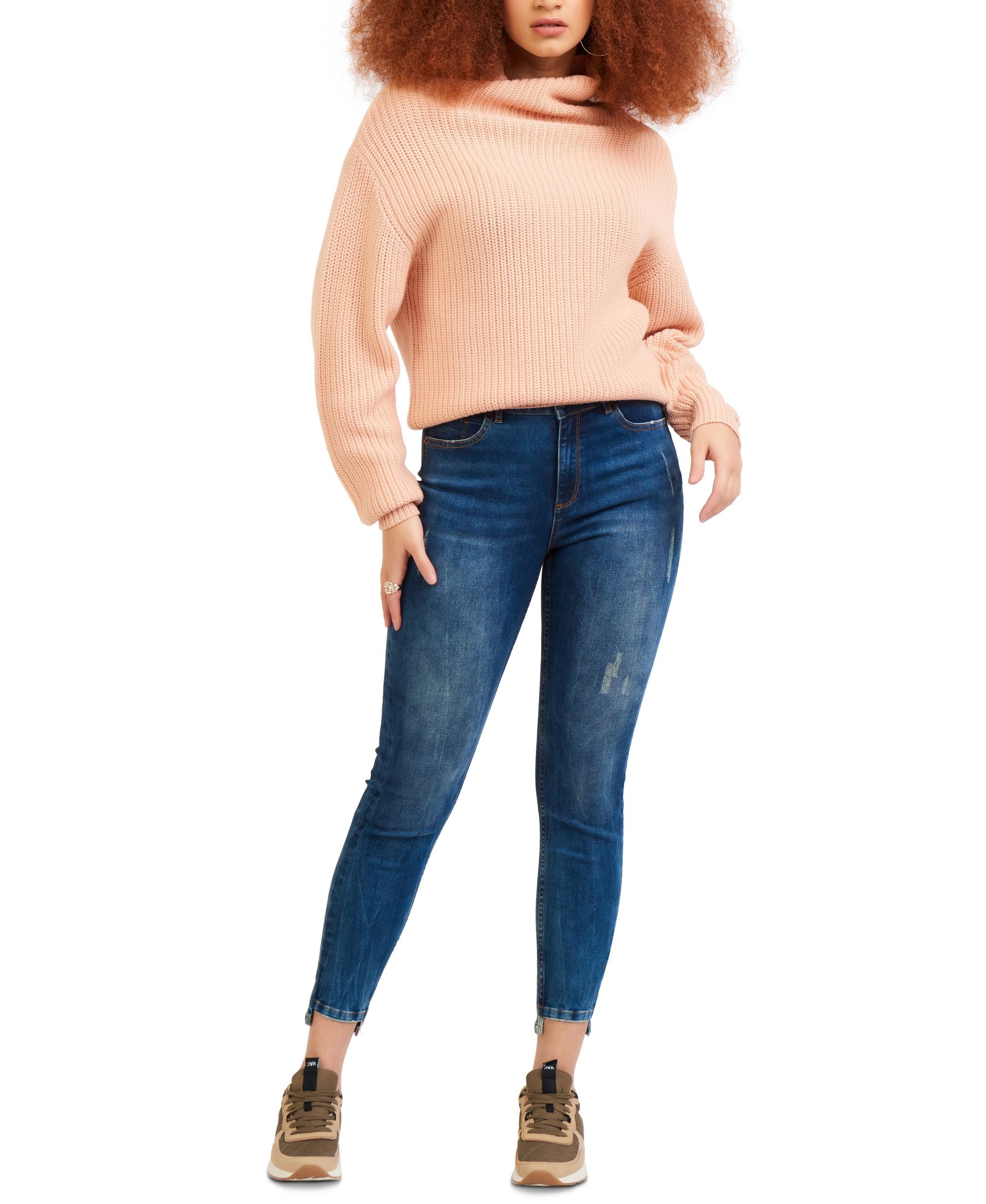 Black Tape Mock-Neck Sweater