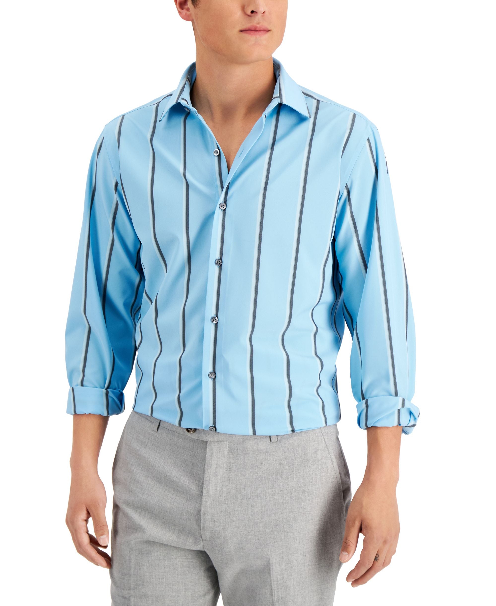 Alfani Mens Slim Fit 4 Way Stretch Dress Shirt