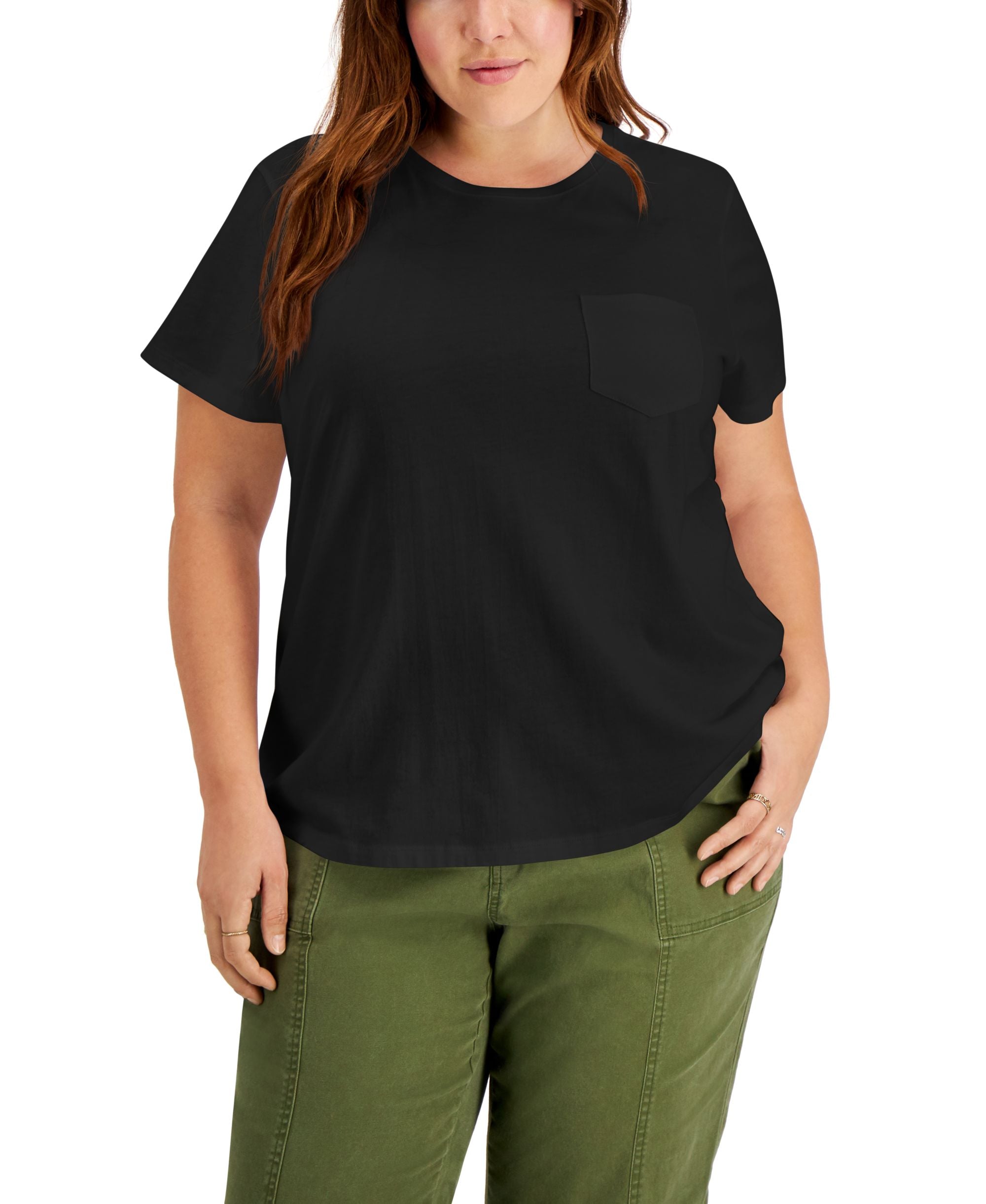 Style & Co Plus Size Solid Classic T-Shirt