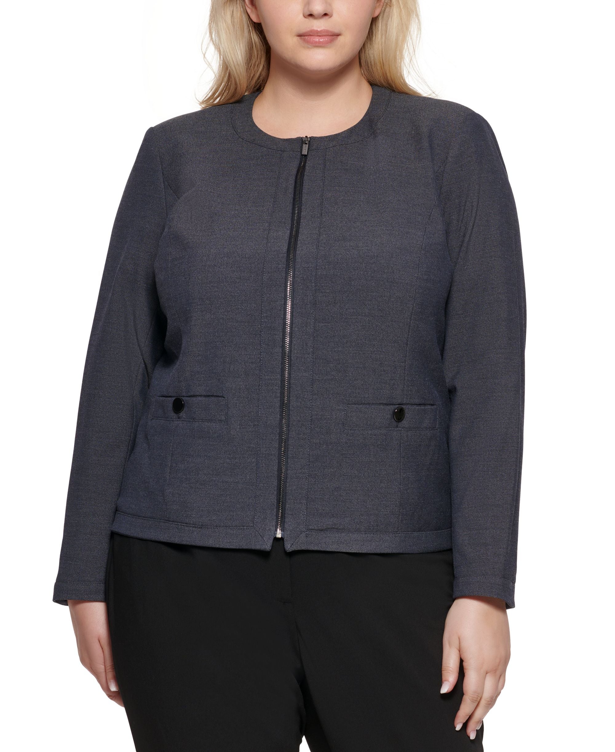 Calvin Klein Plus Size Zip Front Jacket