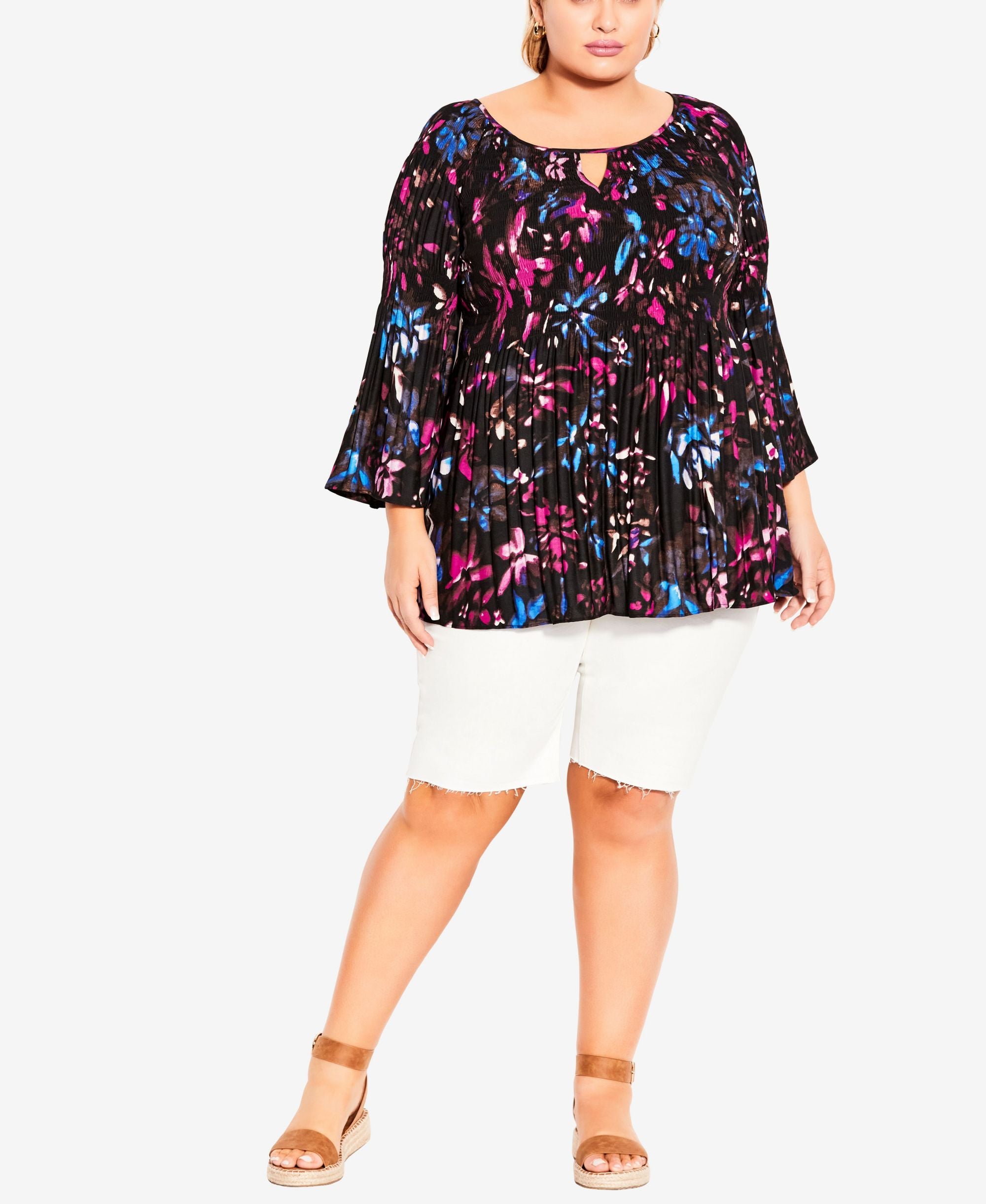 Plus Size Pleater Tunic Top