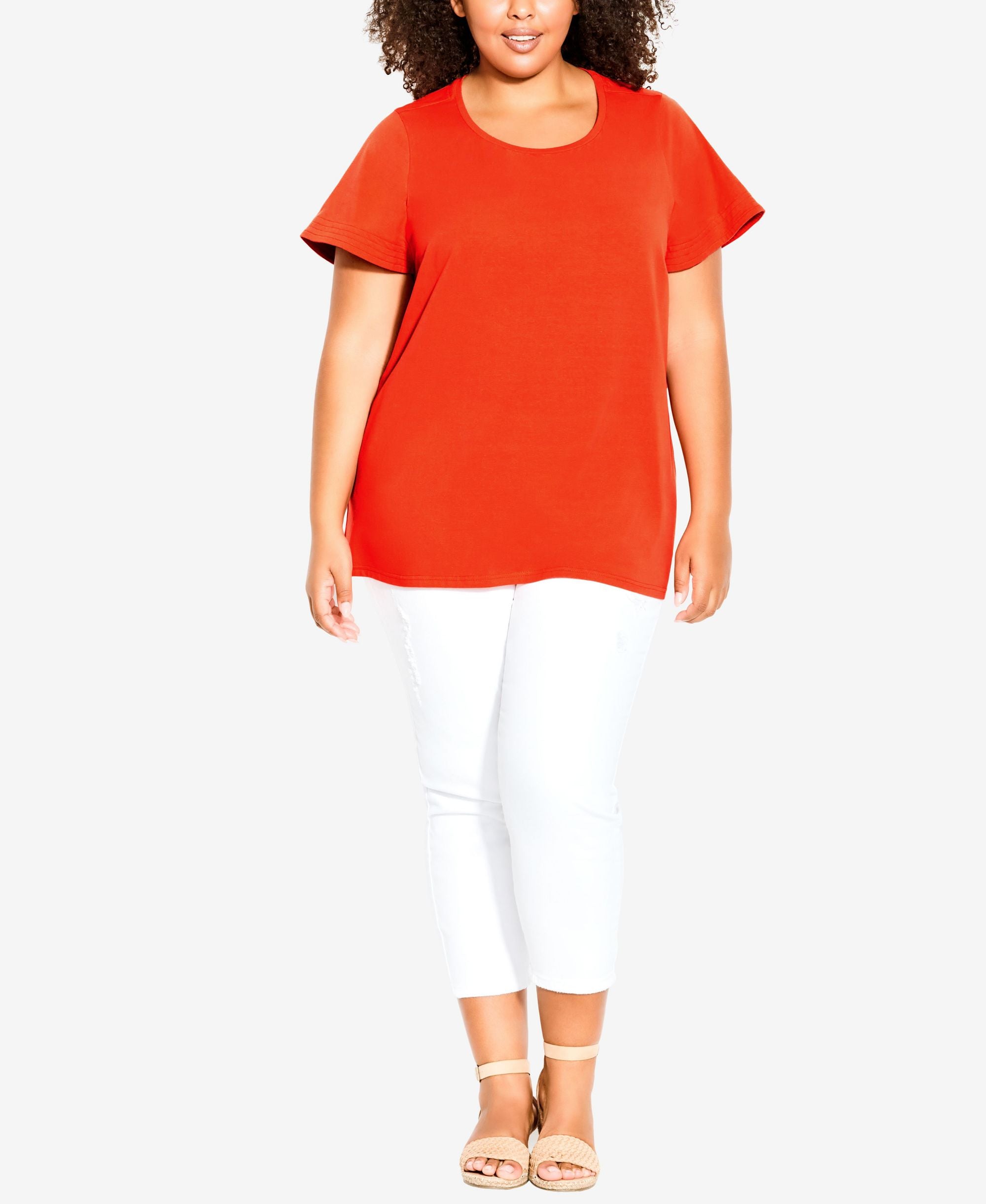 Plus Size Flutter Stretch Top