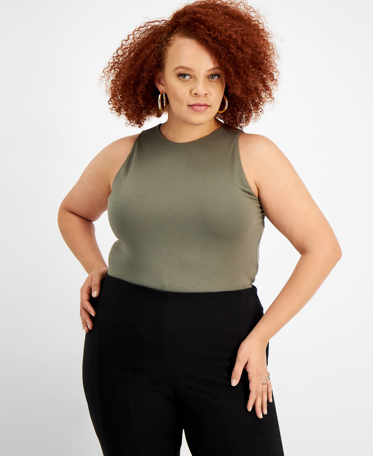 Bar III Trendy Plus Size Bodycon Tank Bodysuit
