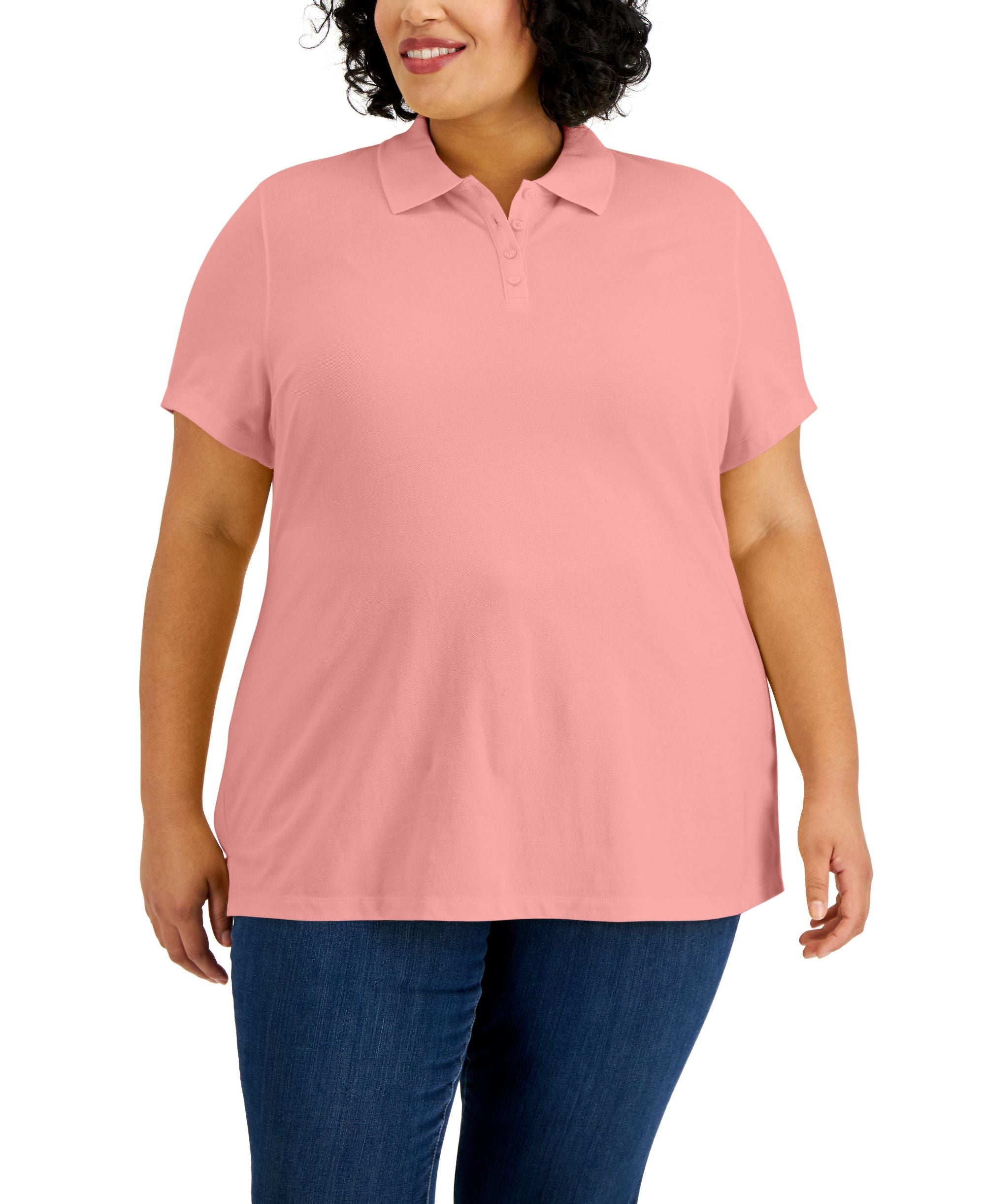 Karen Scott Plus Size Pique Polo Top