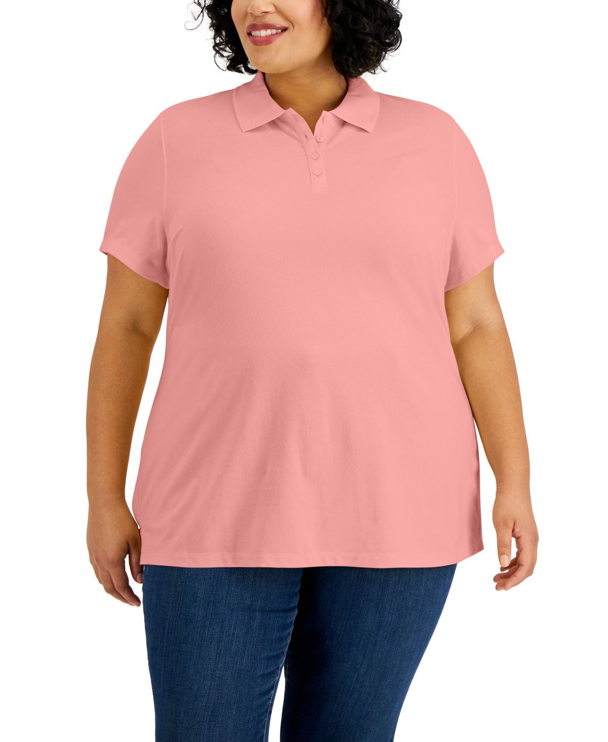 Karen Scott Plus Size Pique Polo Top