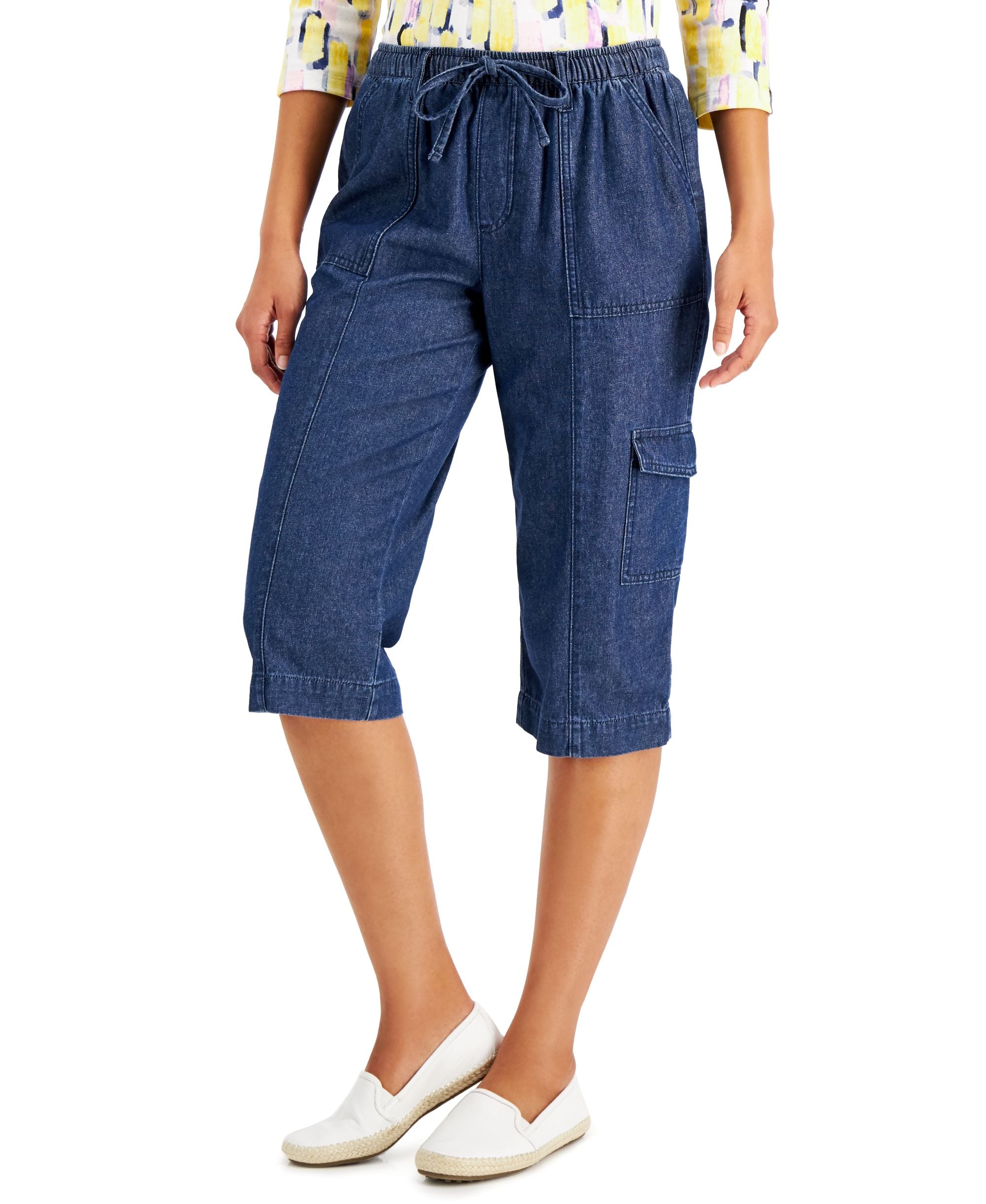 Karen Scott Plus Size Charlie Denim Capri Pants