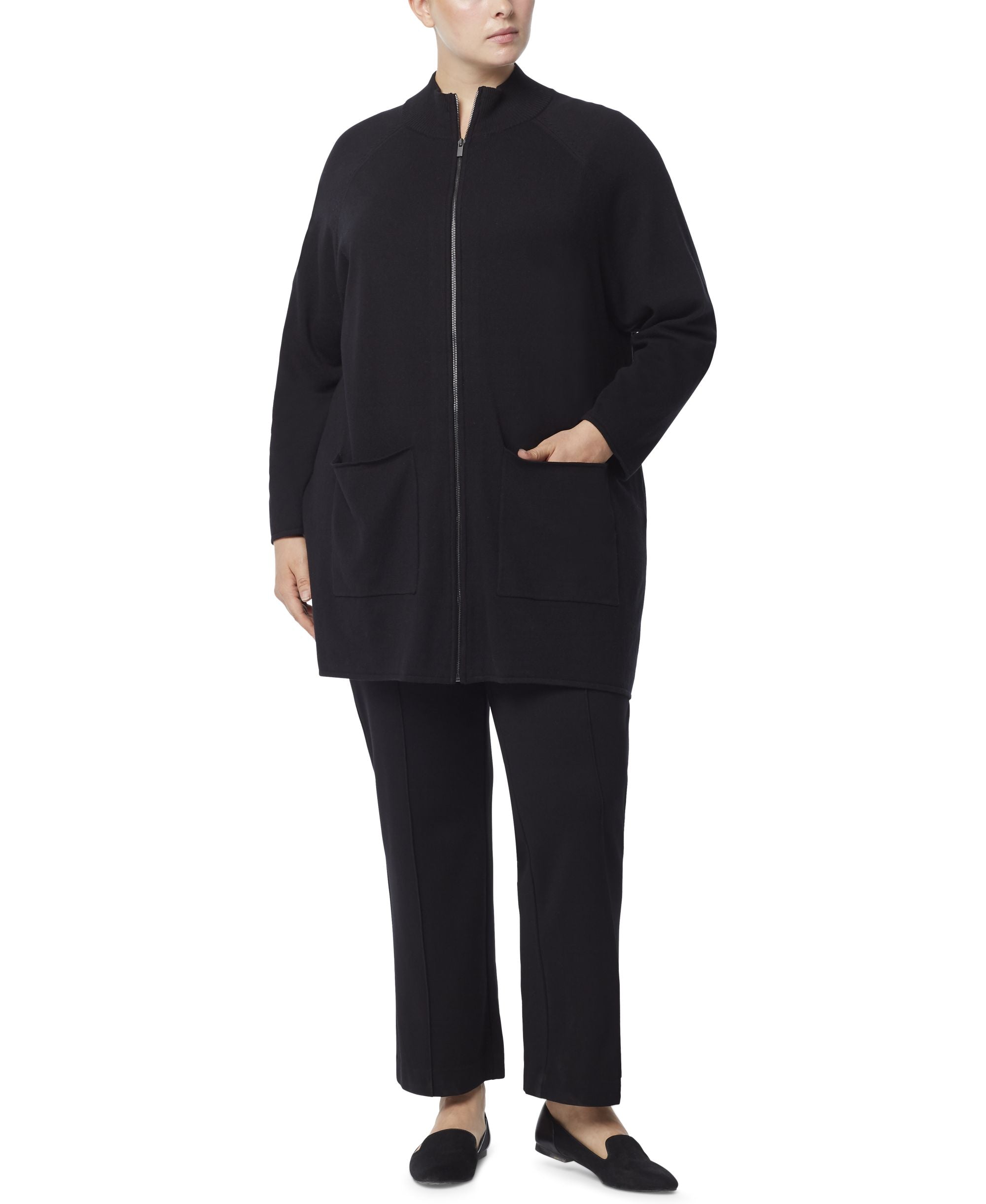 Jones New York Plus Size Zip Front Cardigan Sweater