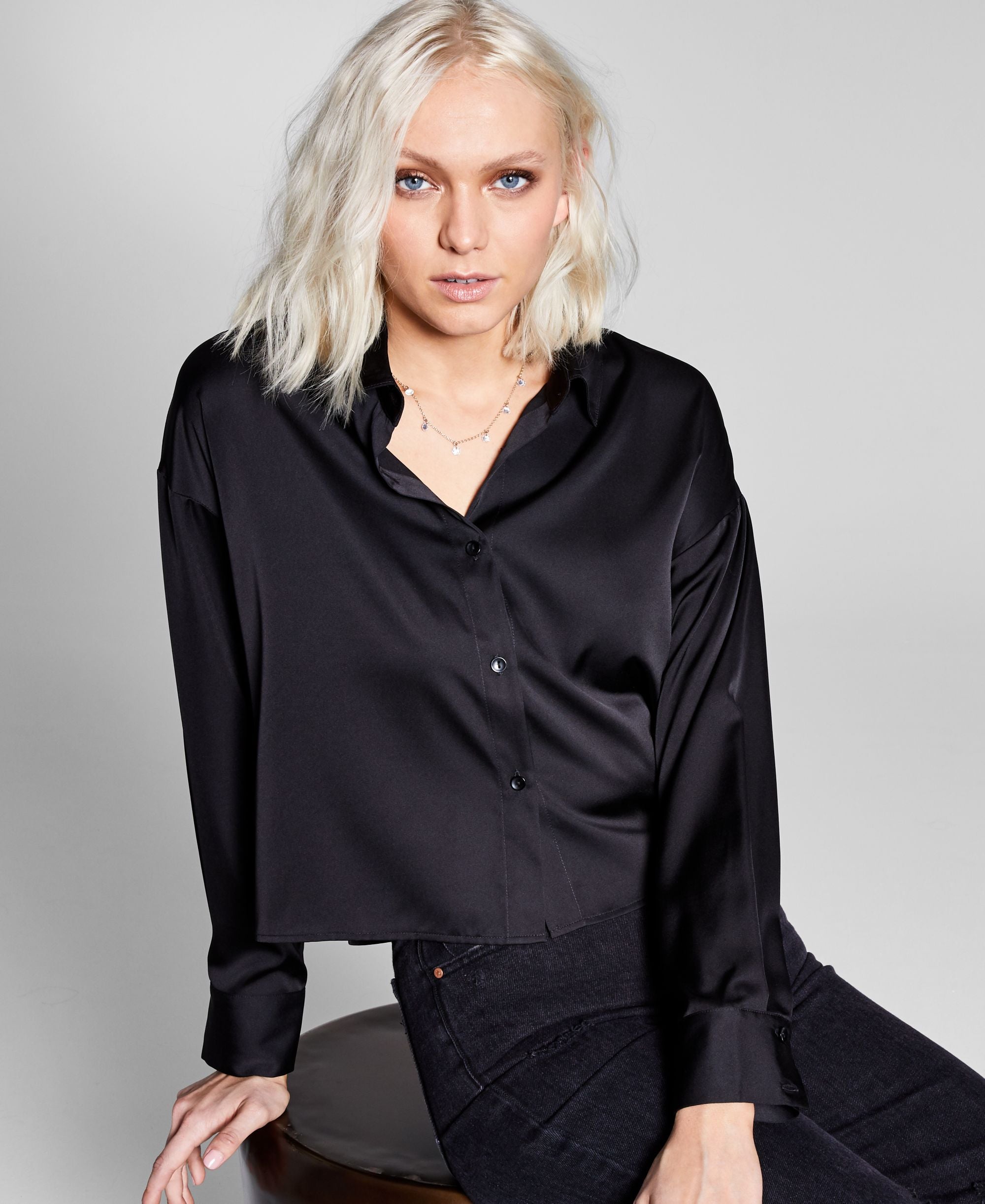 And NowThis Womens Satin Blouse