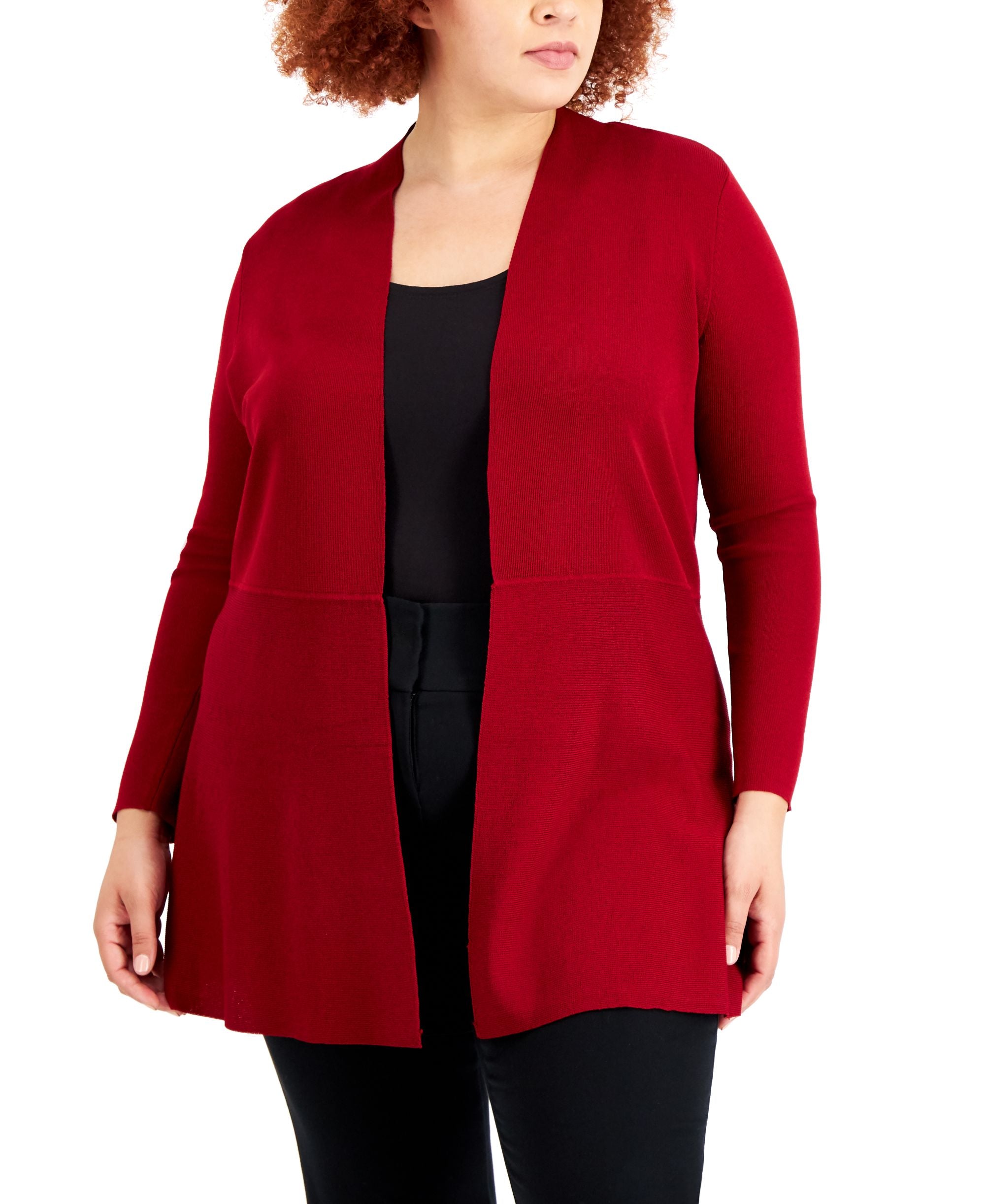 Plus Size Monterey Open-Front Cardigan